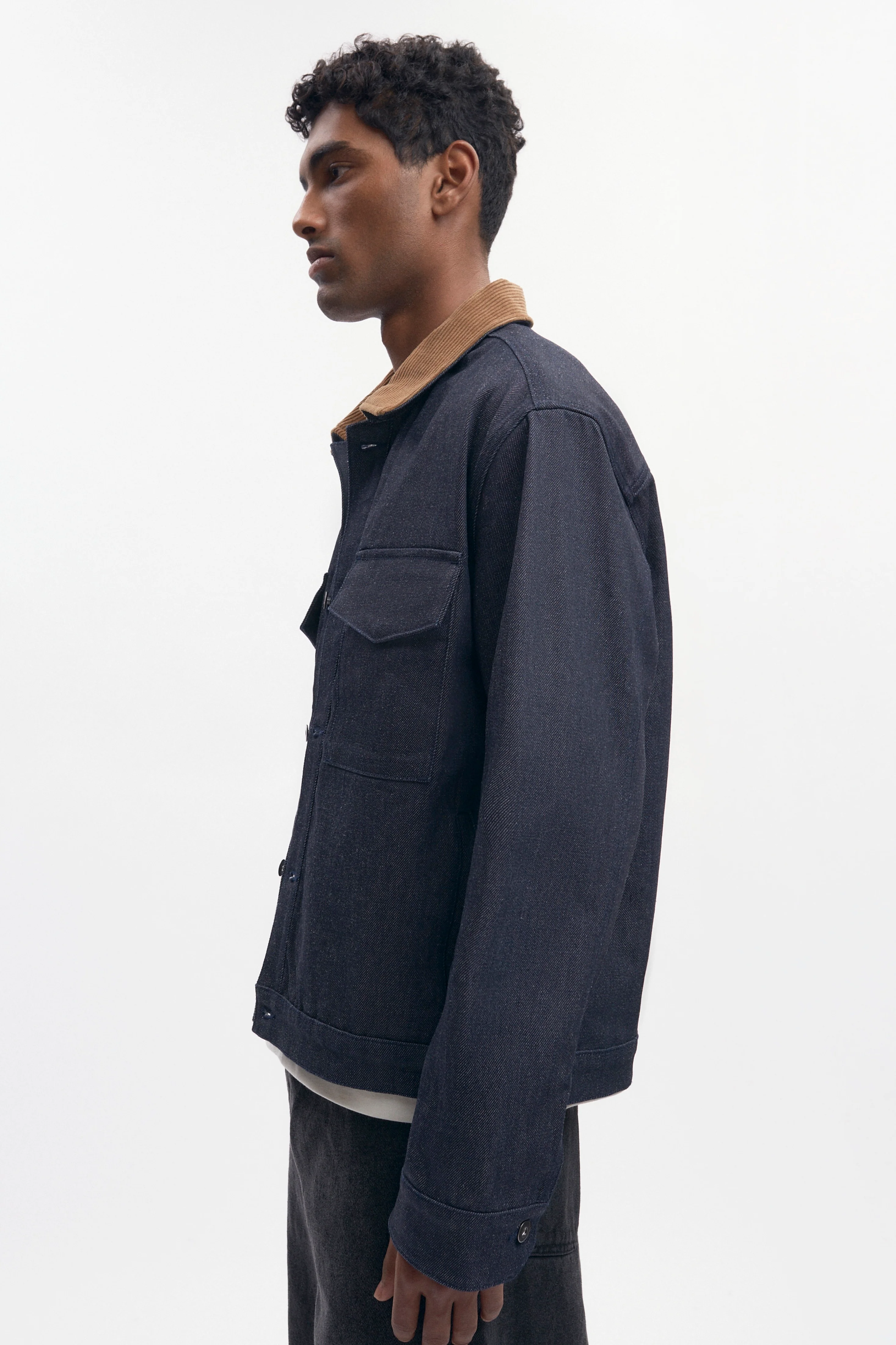 Men's Denim Overshirt in Raw - Image 3