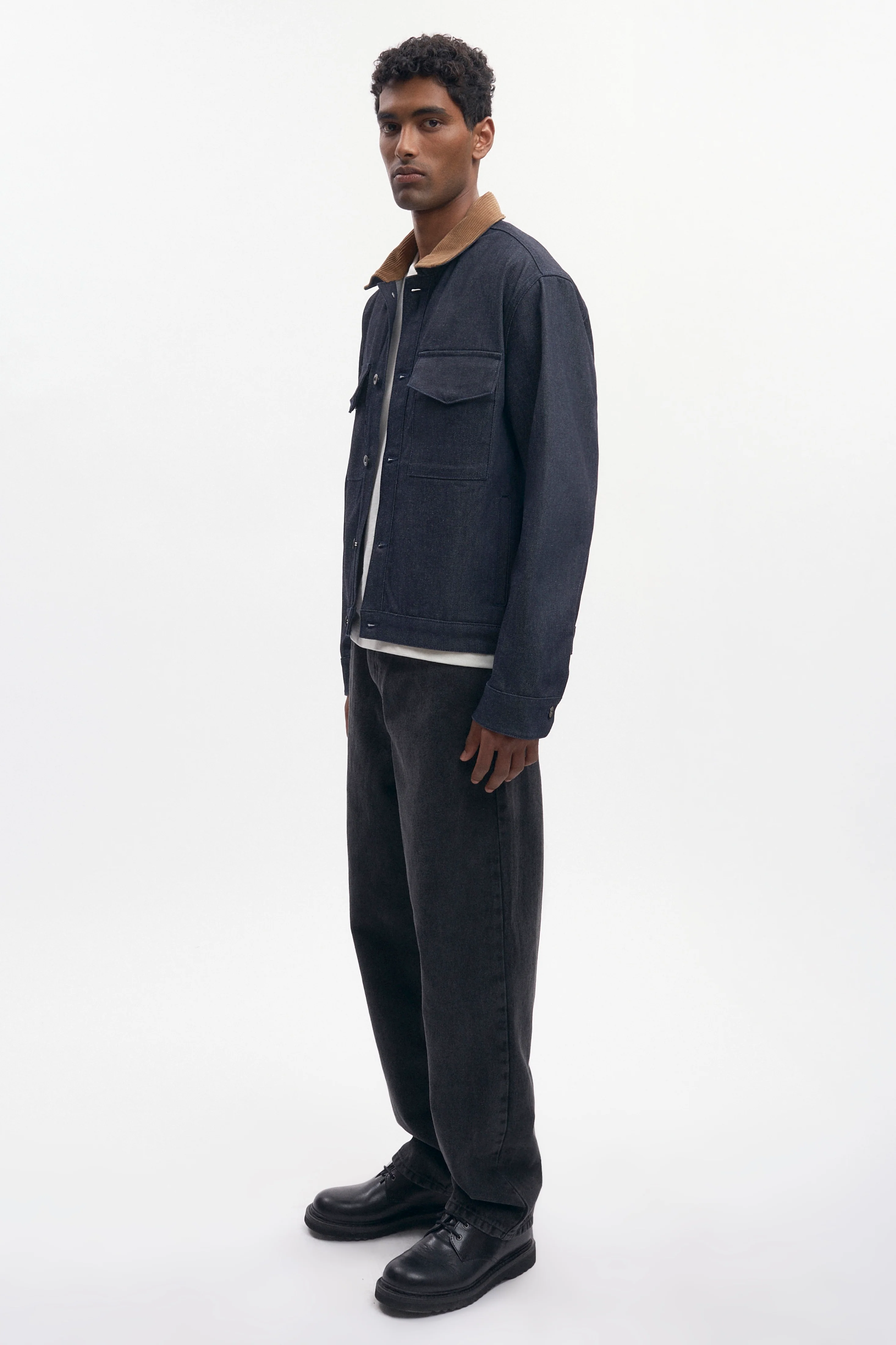 Men's Denim Overshirt in Raw - Image 5
