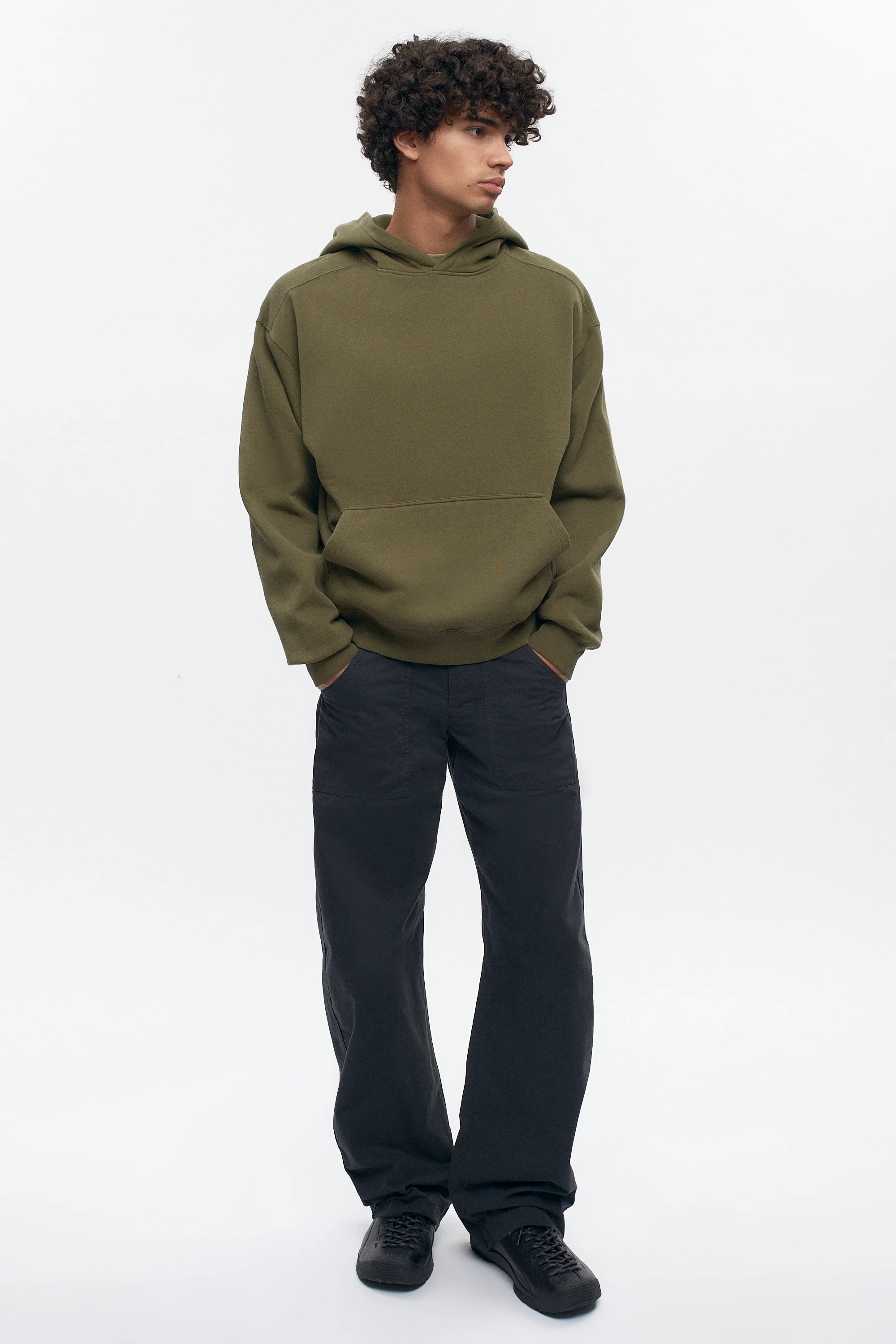 Men's Essential Hoodie  in Olive - Image 3