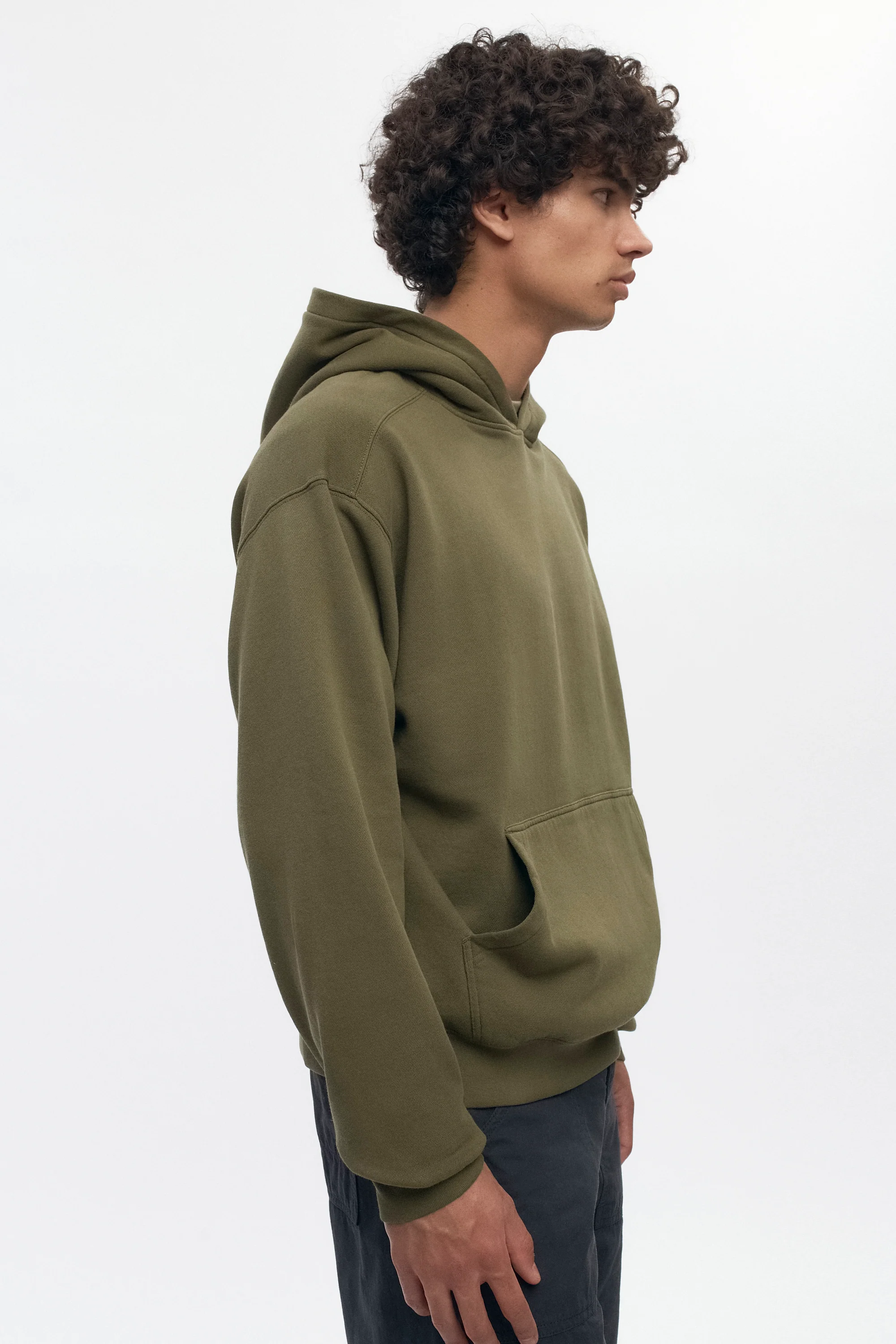 Men's Essential Hoodie  in Olive - Image 4