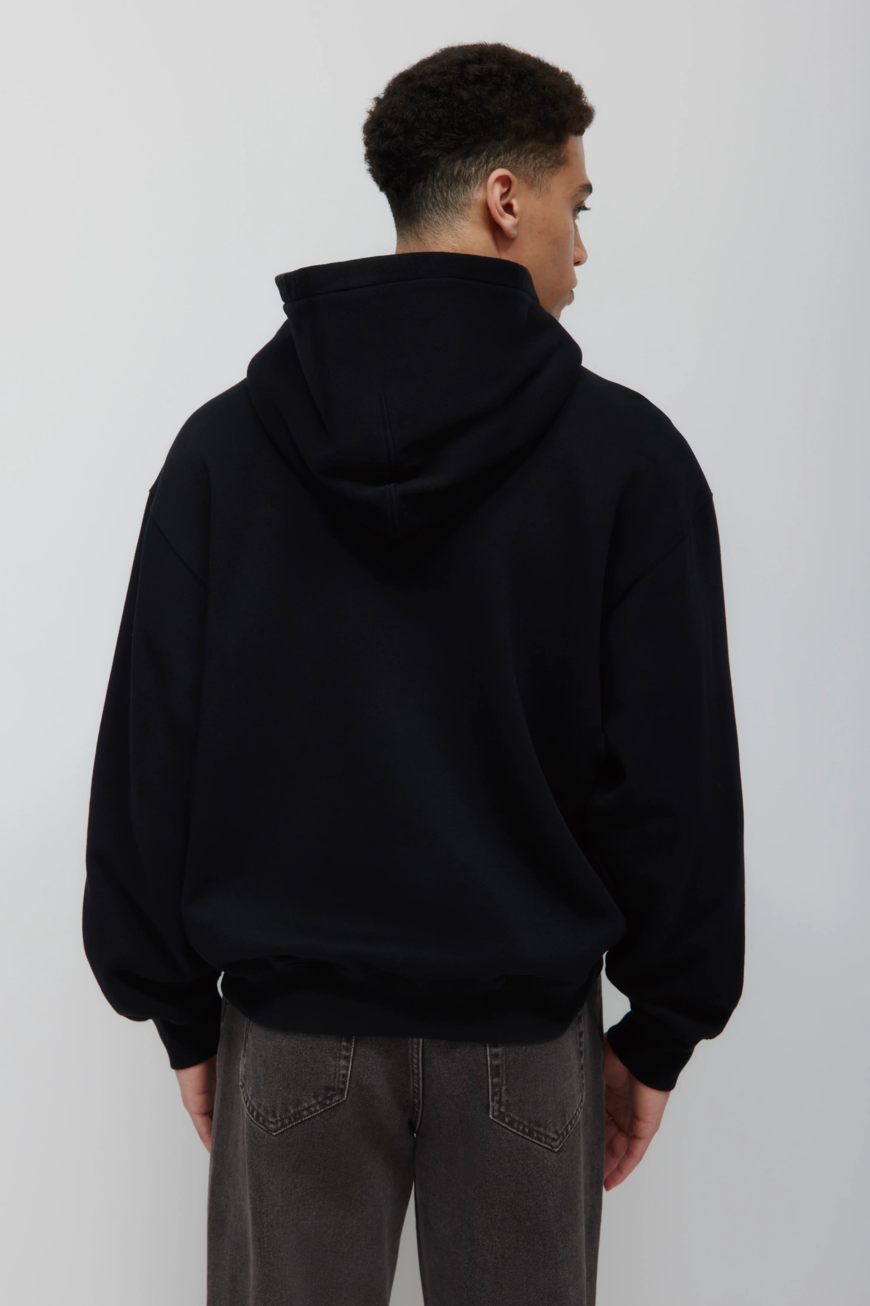 Men's Essential Zip Hoodie in Black - Image 4