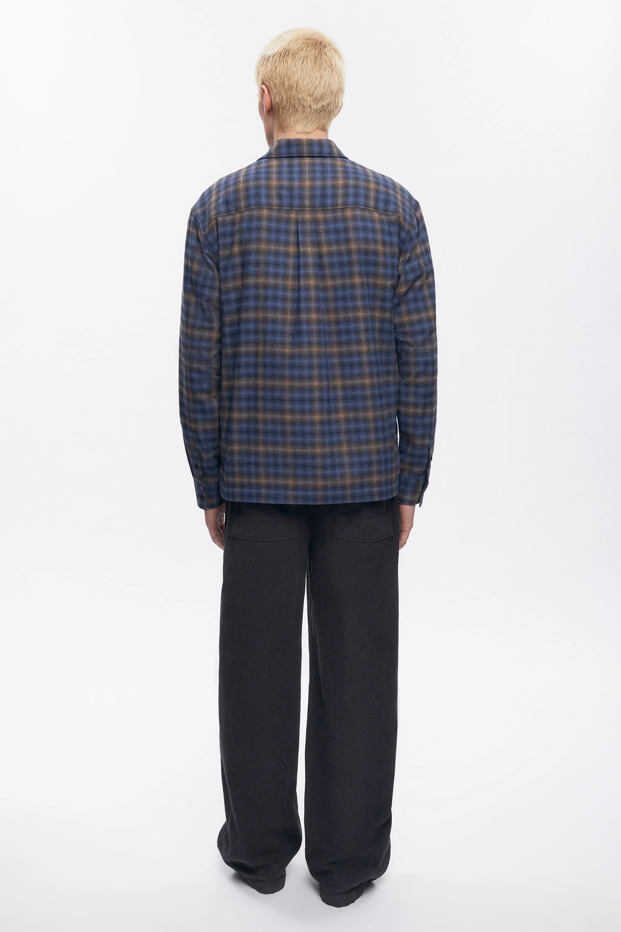 Men's Flannel Shirt in Blue Plaid - Image 6