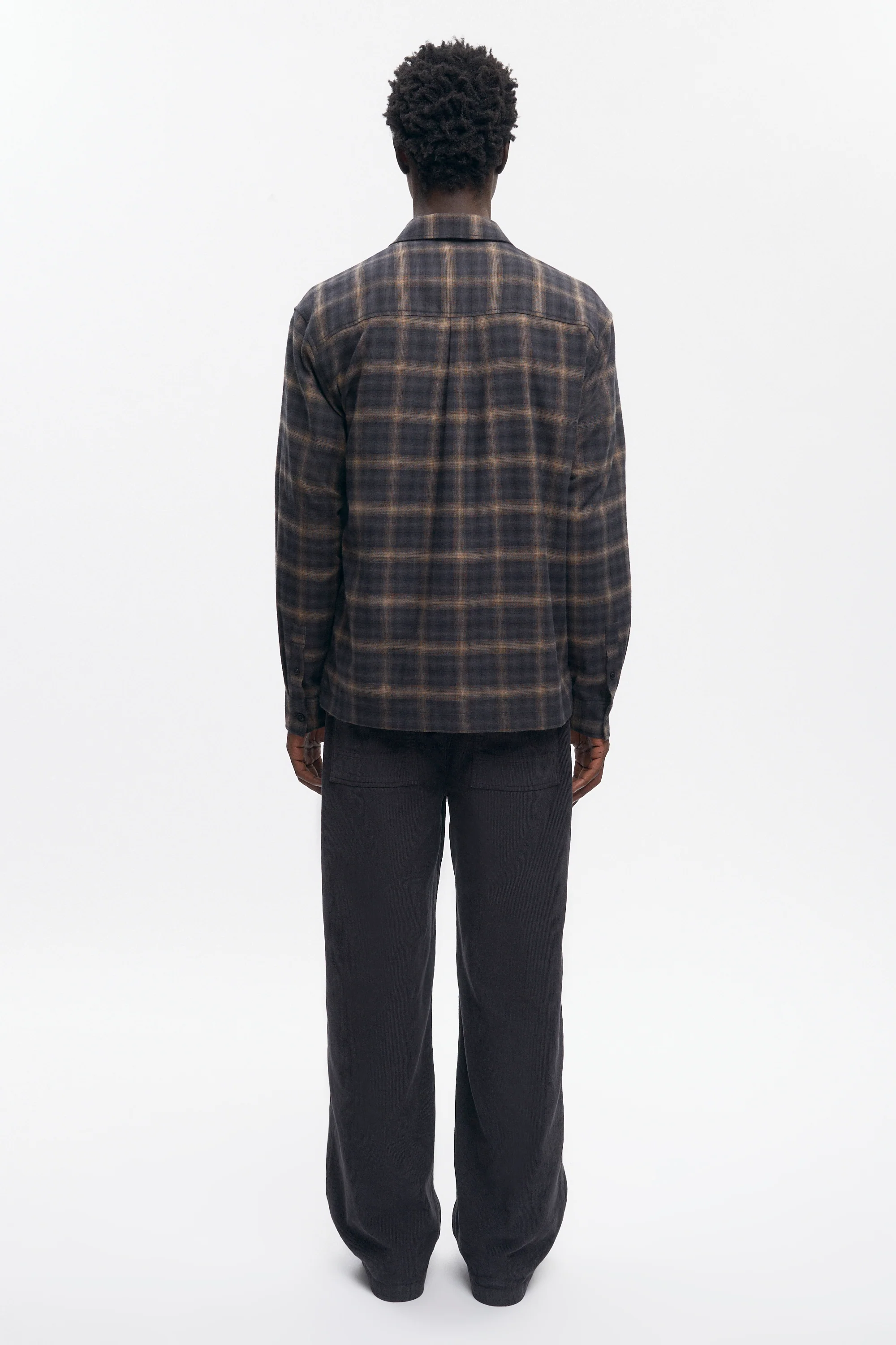 Men's Flannel Shirt in Brown Plaid - Image 6