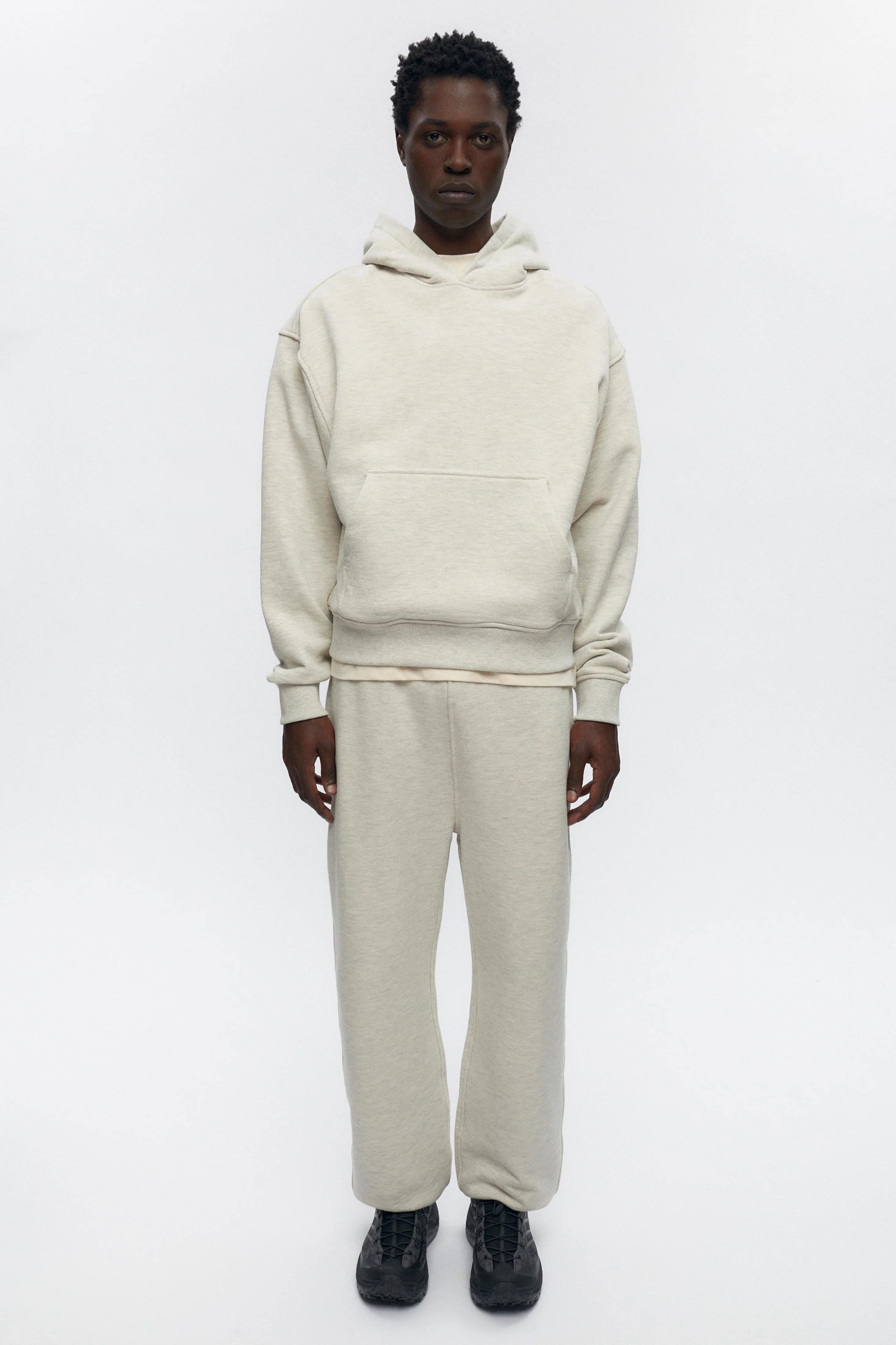 Men's French Terry Jogger in Oat Melange - Image 2