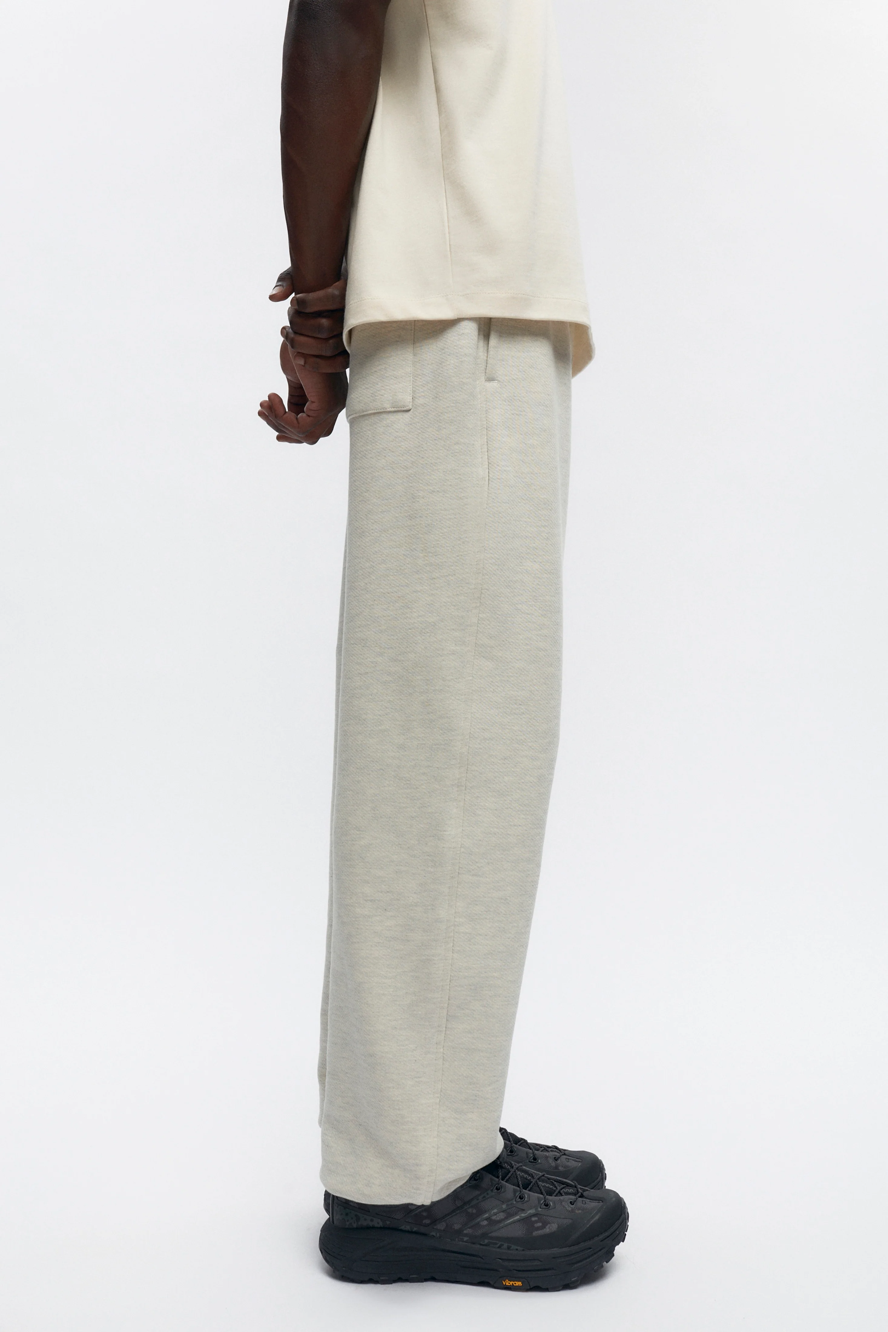 Men's French Terry Jogger in Oat Melange - Image 4