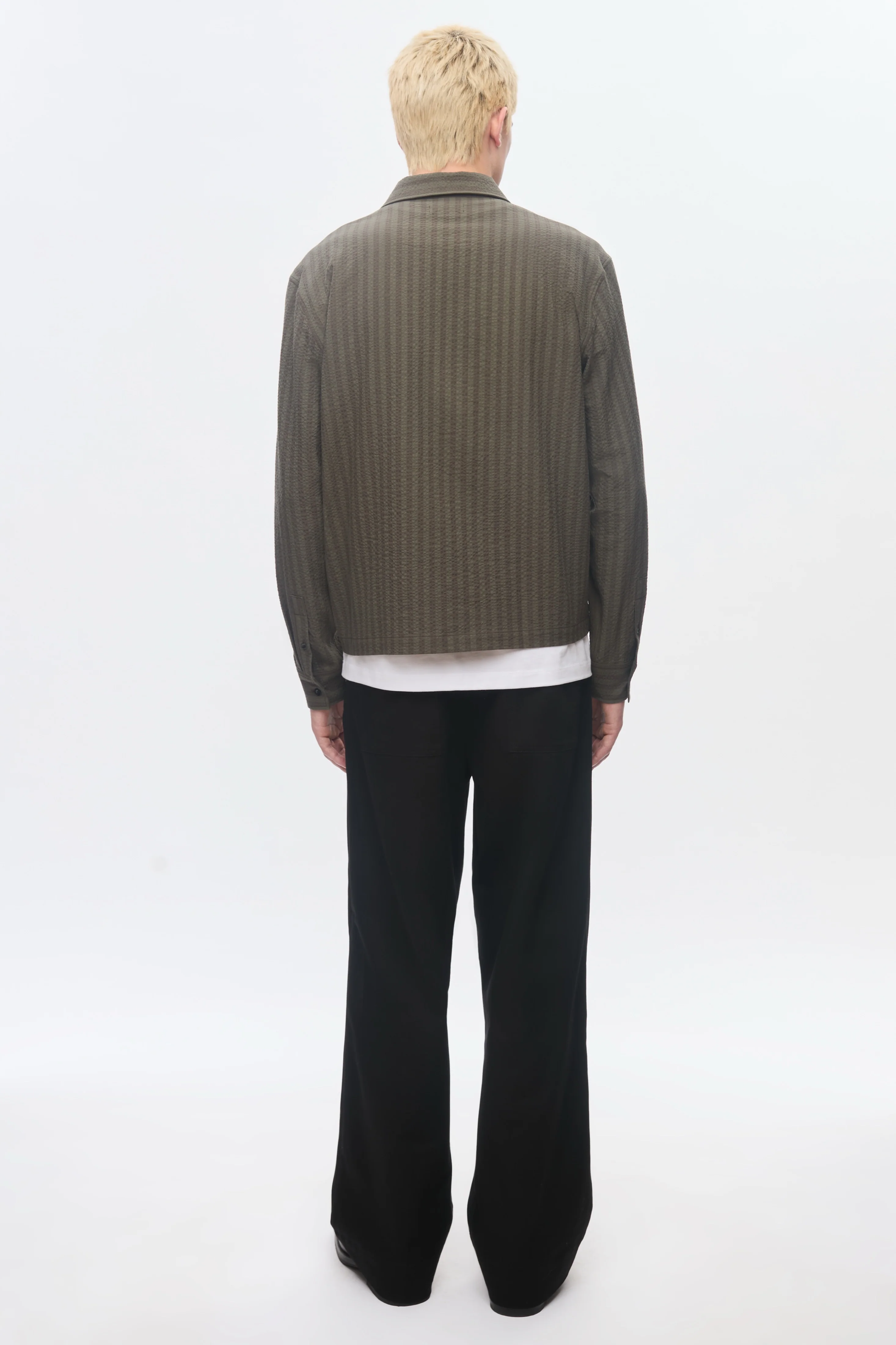 Men's Full Zip Shirt in Brown/Olive - Image 6