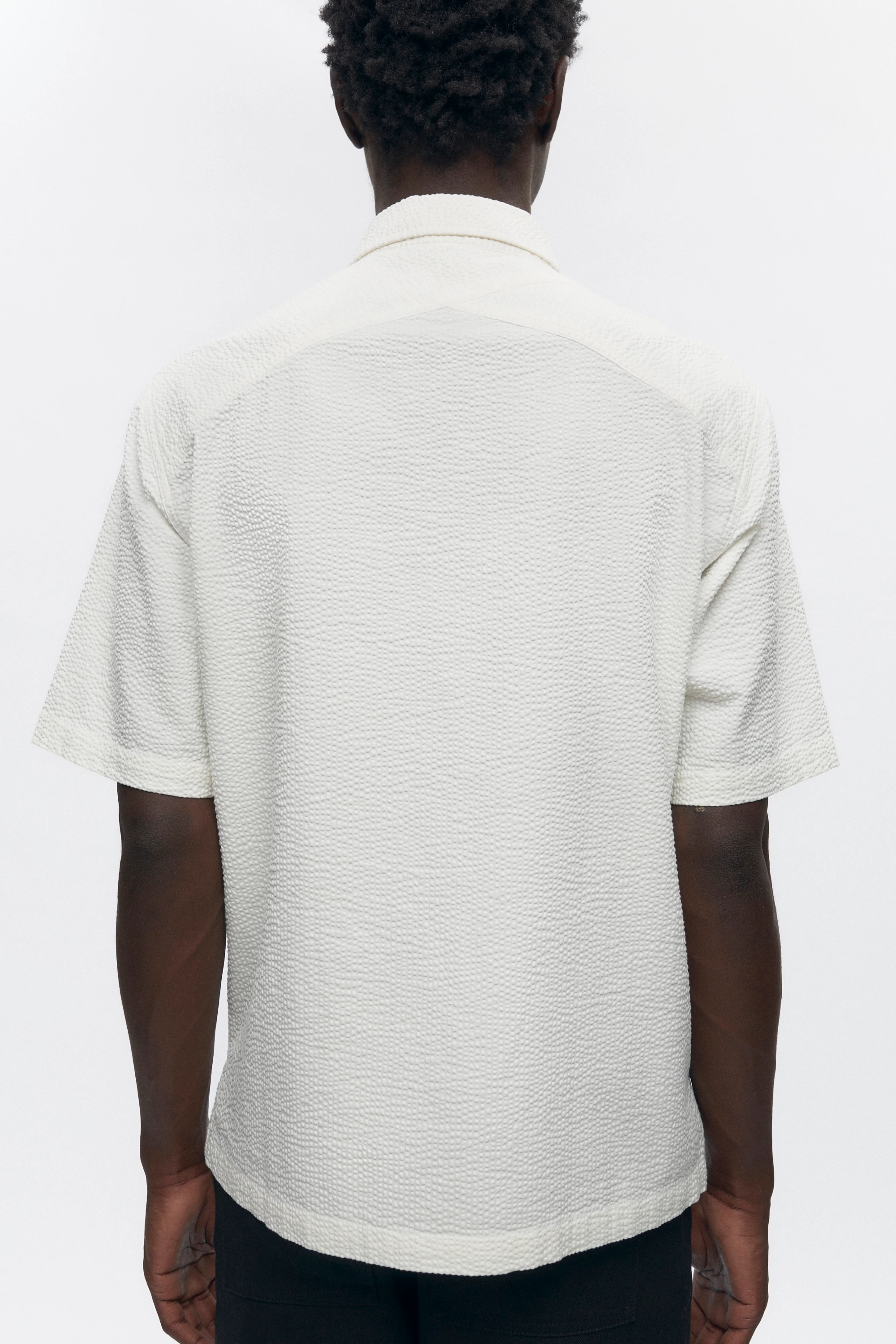 Men's Half Zip Shirt in Marshmallow - Image 2