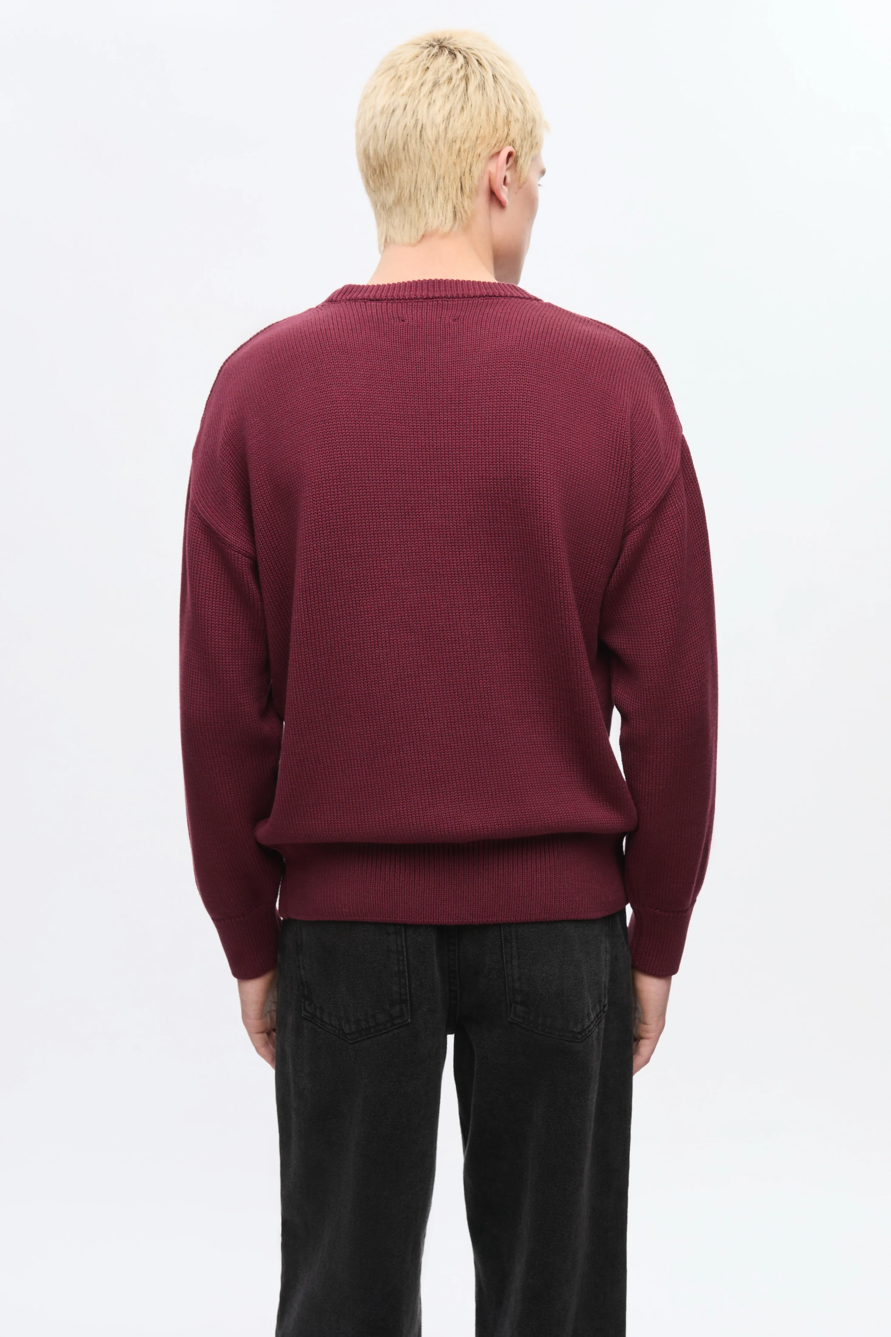Hamatah Sweater in Burgundy Melange - Image 4