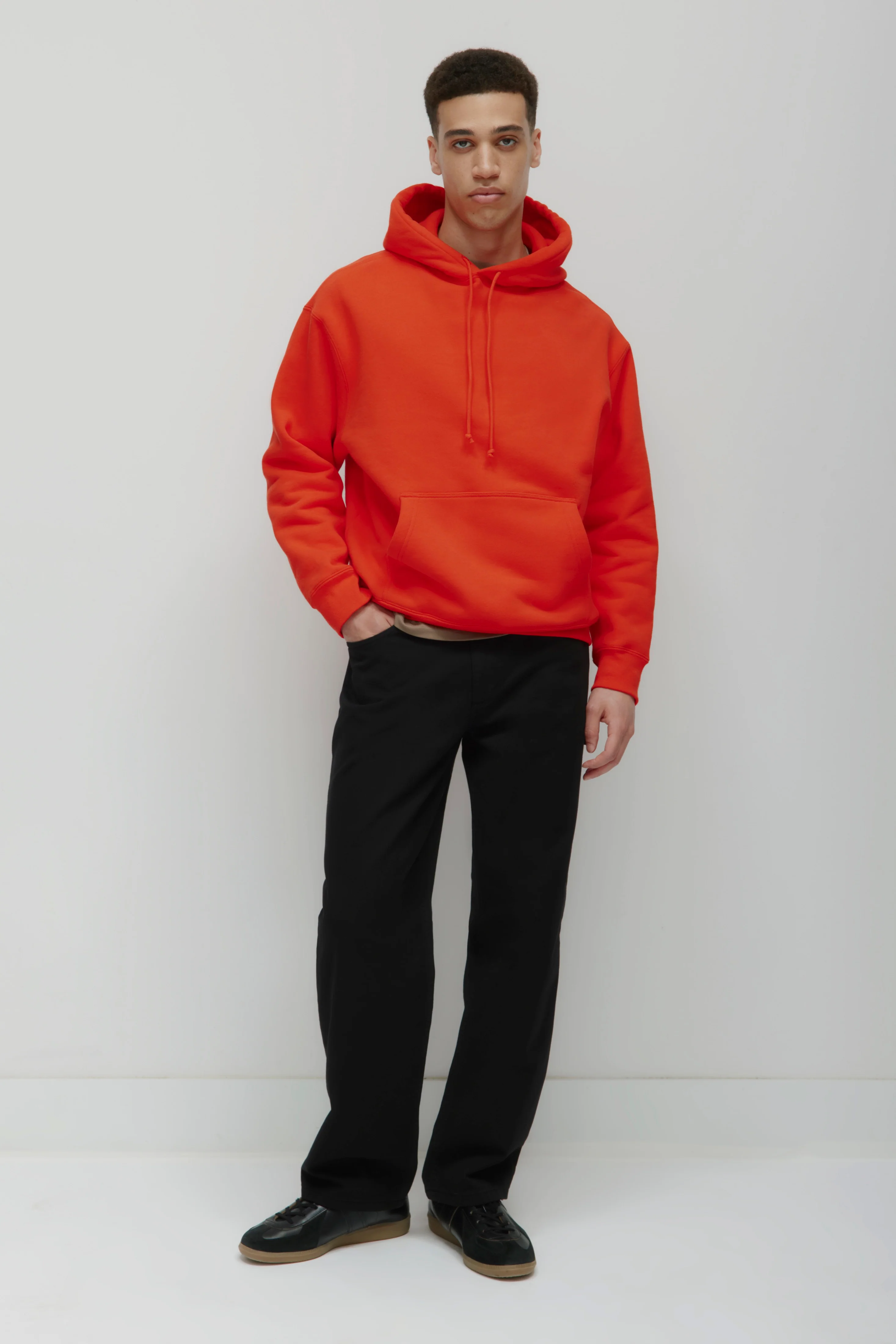 Men's Heavyweight Hoodie in Fiery Red - Image 3