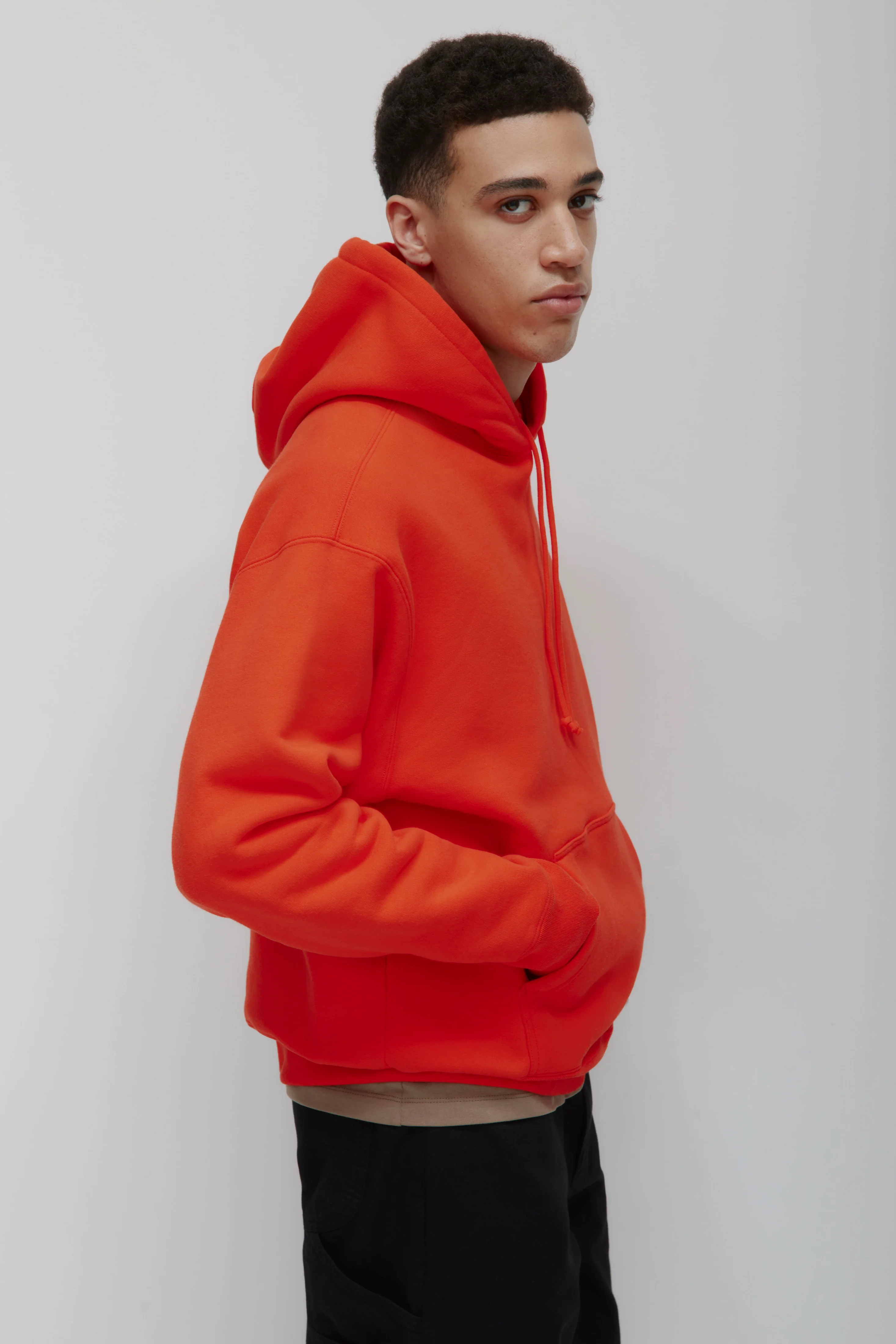 Men's Heavyweight Hoodie in Fiery Red - Image 4