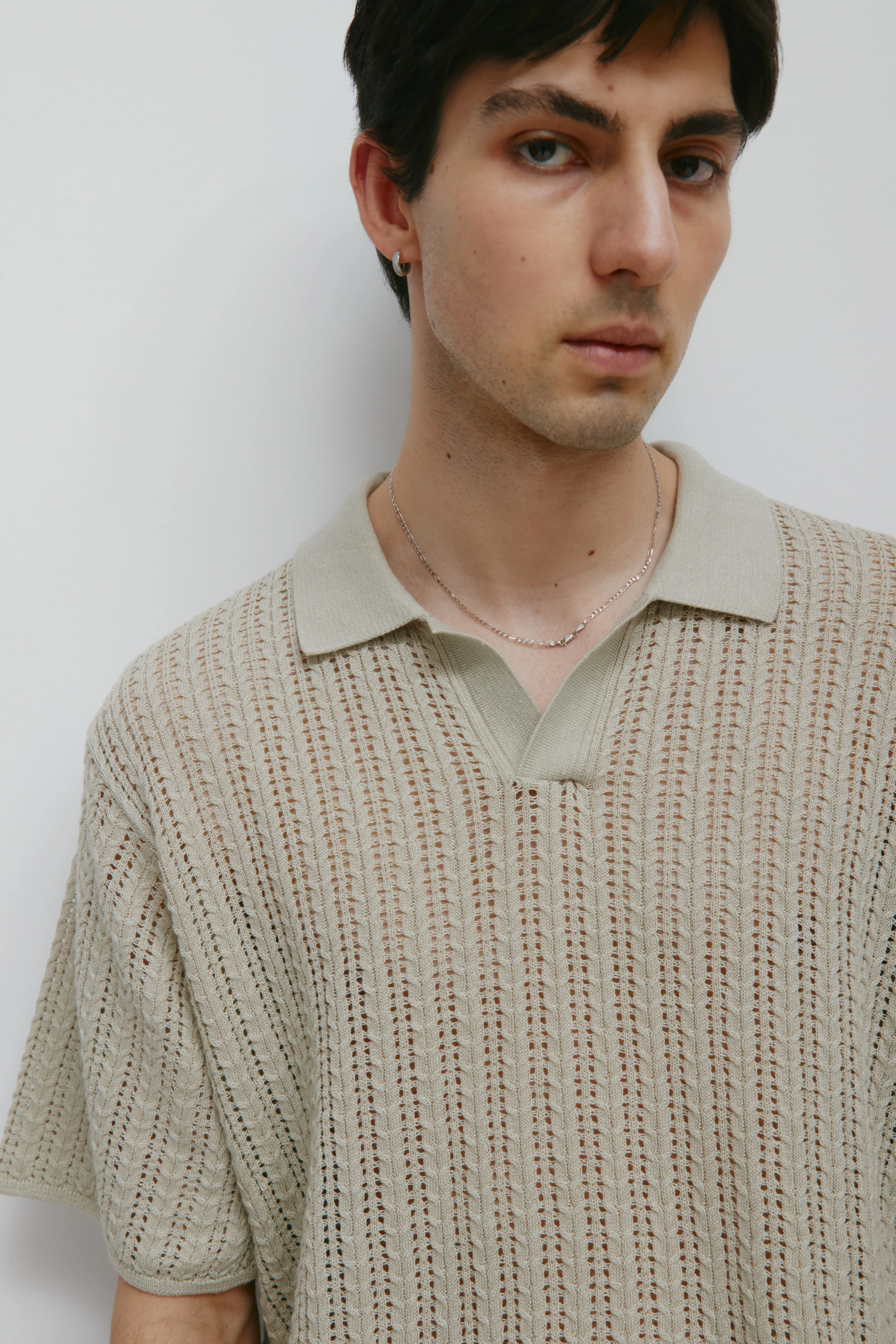 Men's Jadd Shortsleeve Knit Polo in Sage Mist - Image 5