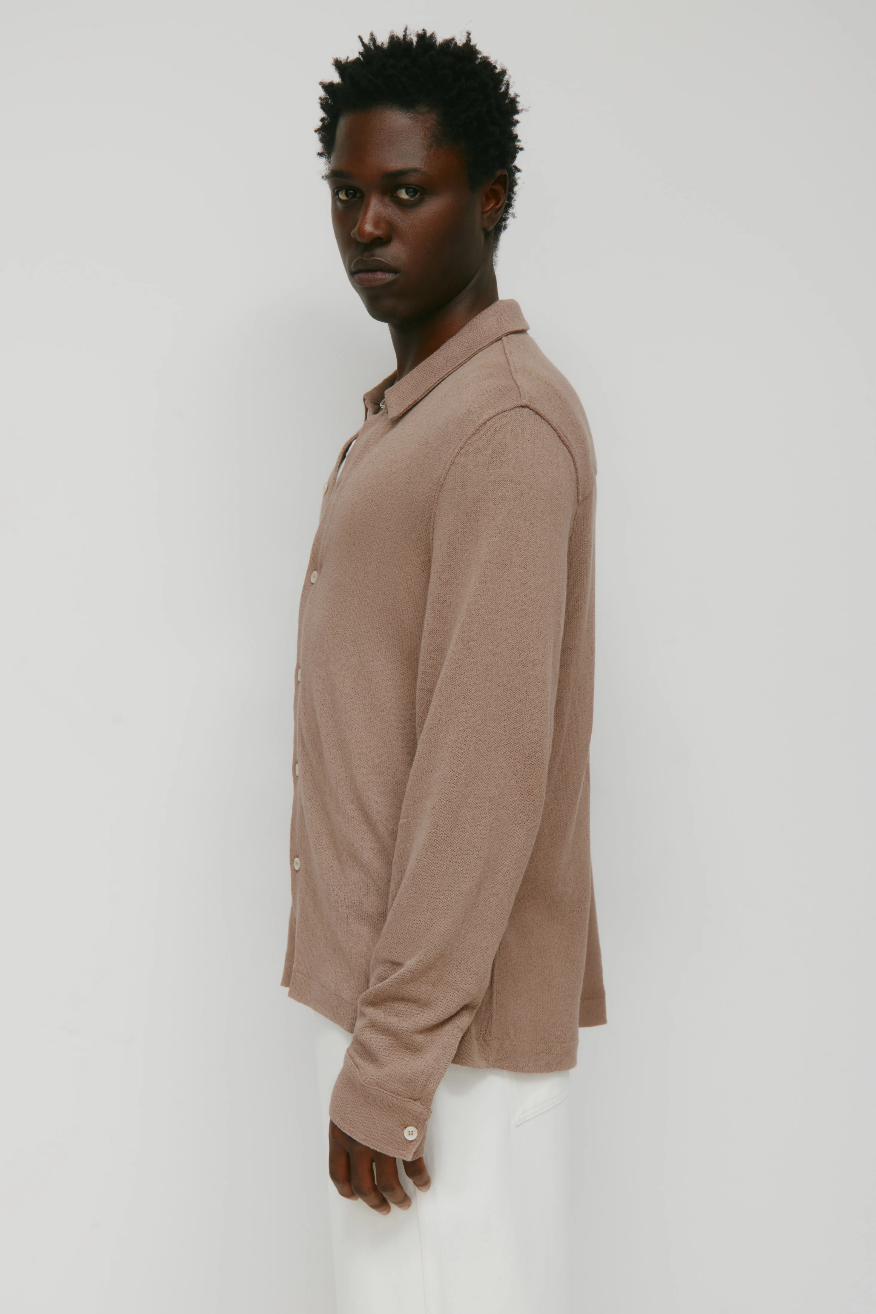 Men's Luxor Jersey Shirt in Taupe - Image 4
