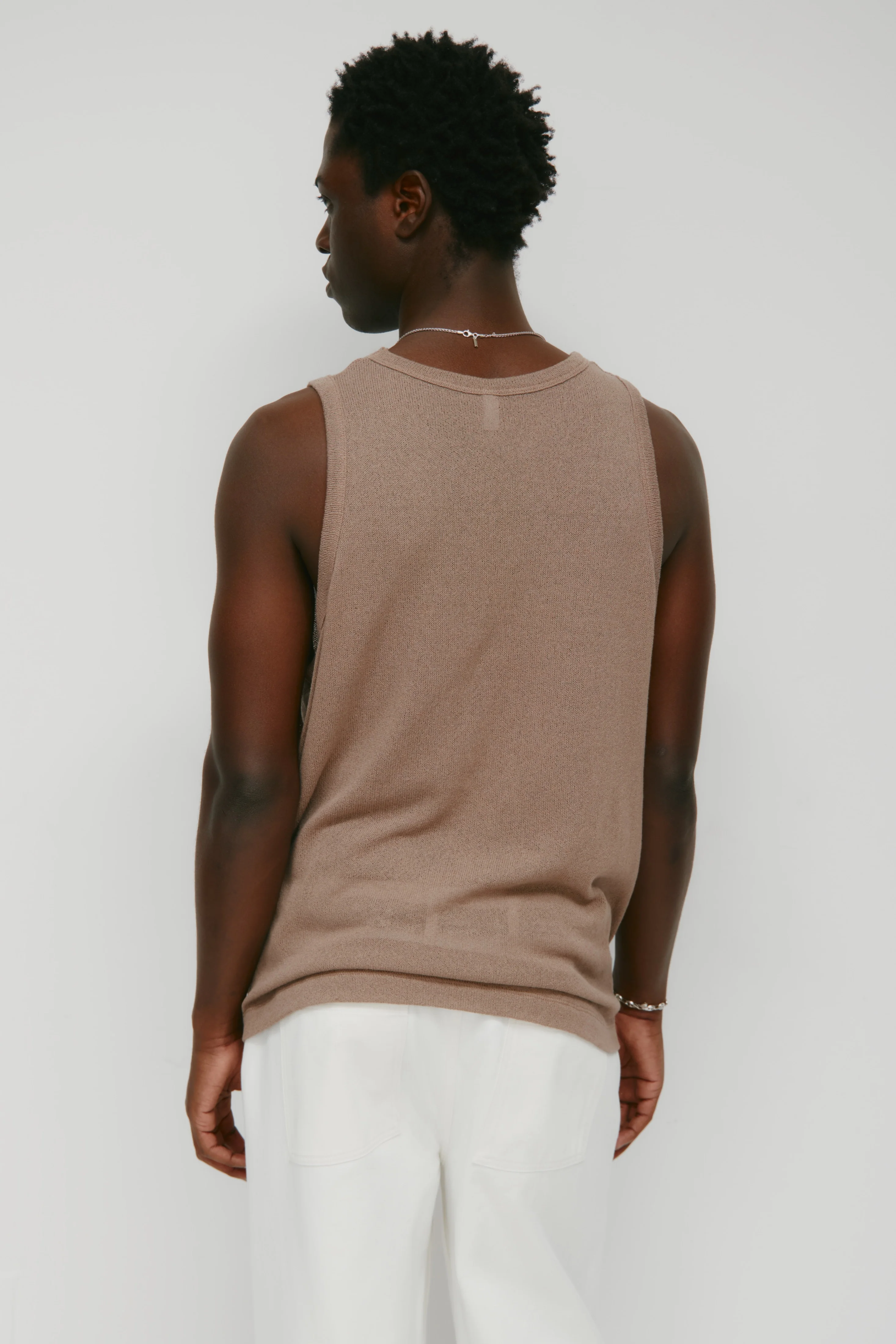 Men's Luxor Jersey Tank in Taupe - Image 4