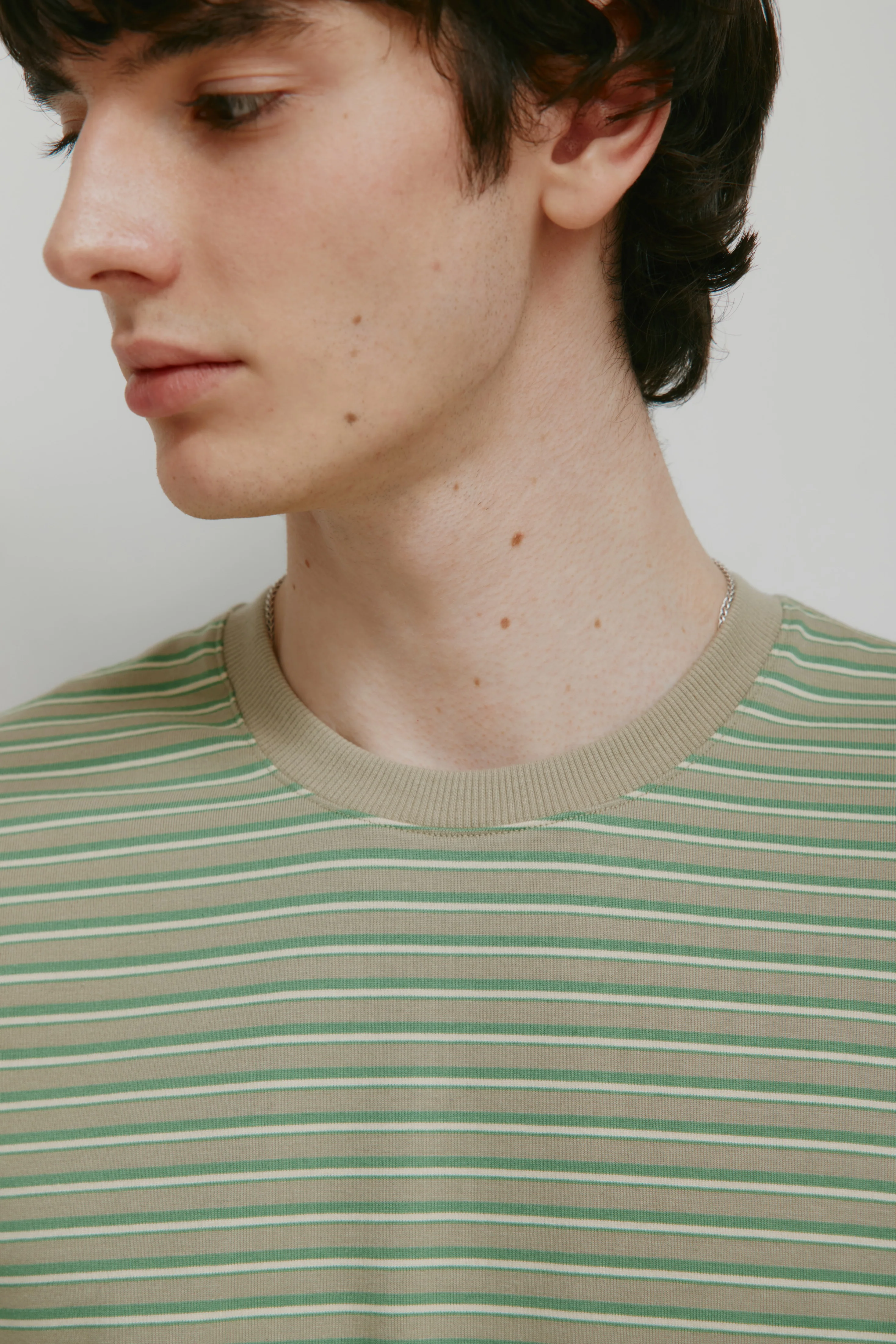 Men's Midweight Crew in Dune Grass/Retro Green/Natural Stripe - Image 5
