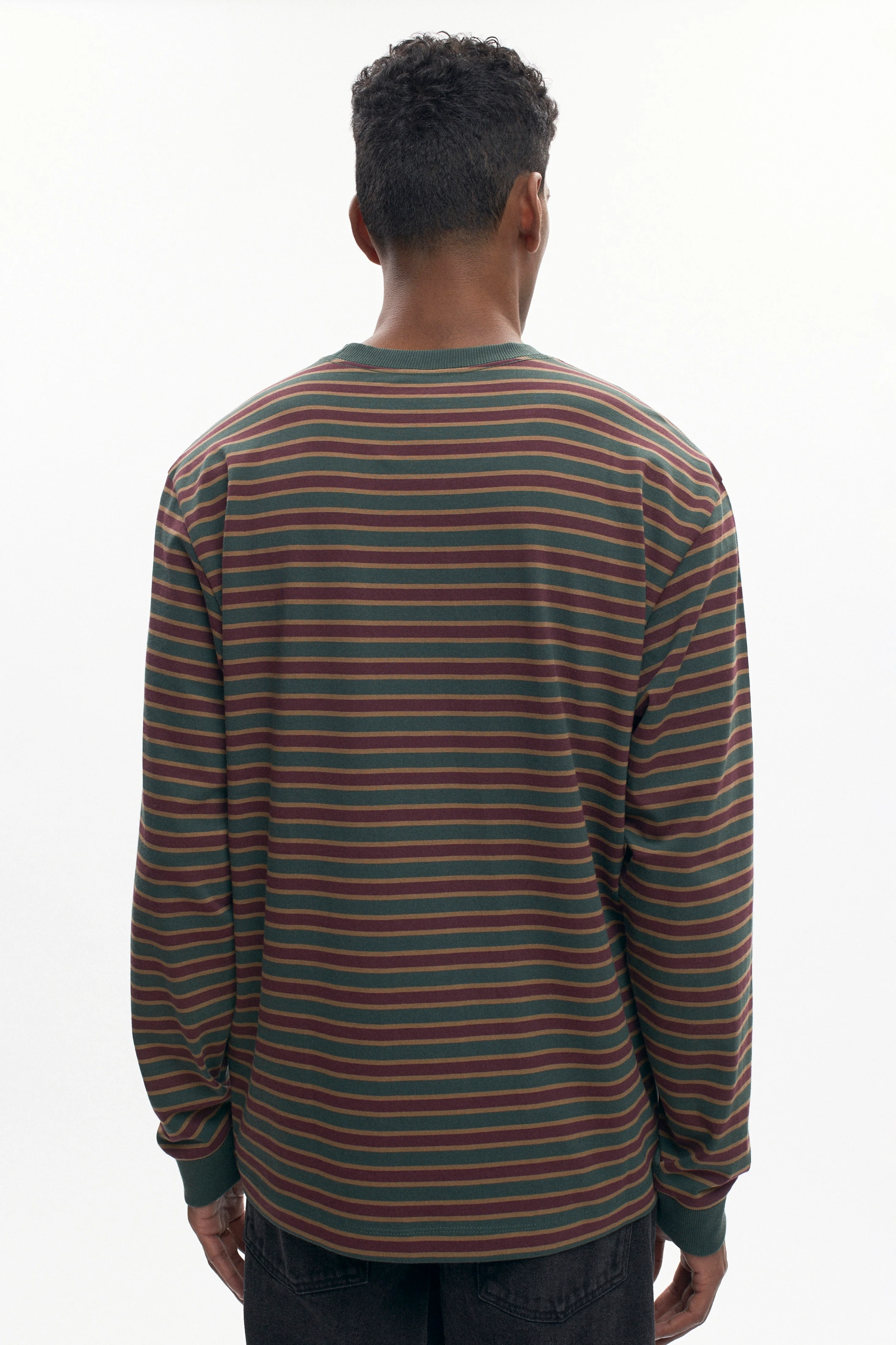 Men's Midweight Longsleeve in Bottle Green/Plum/Otter - Image 4