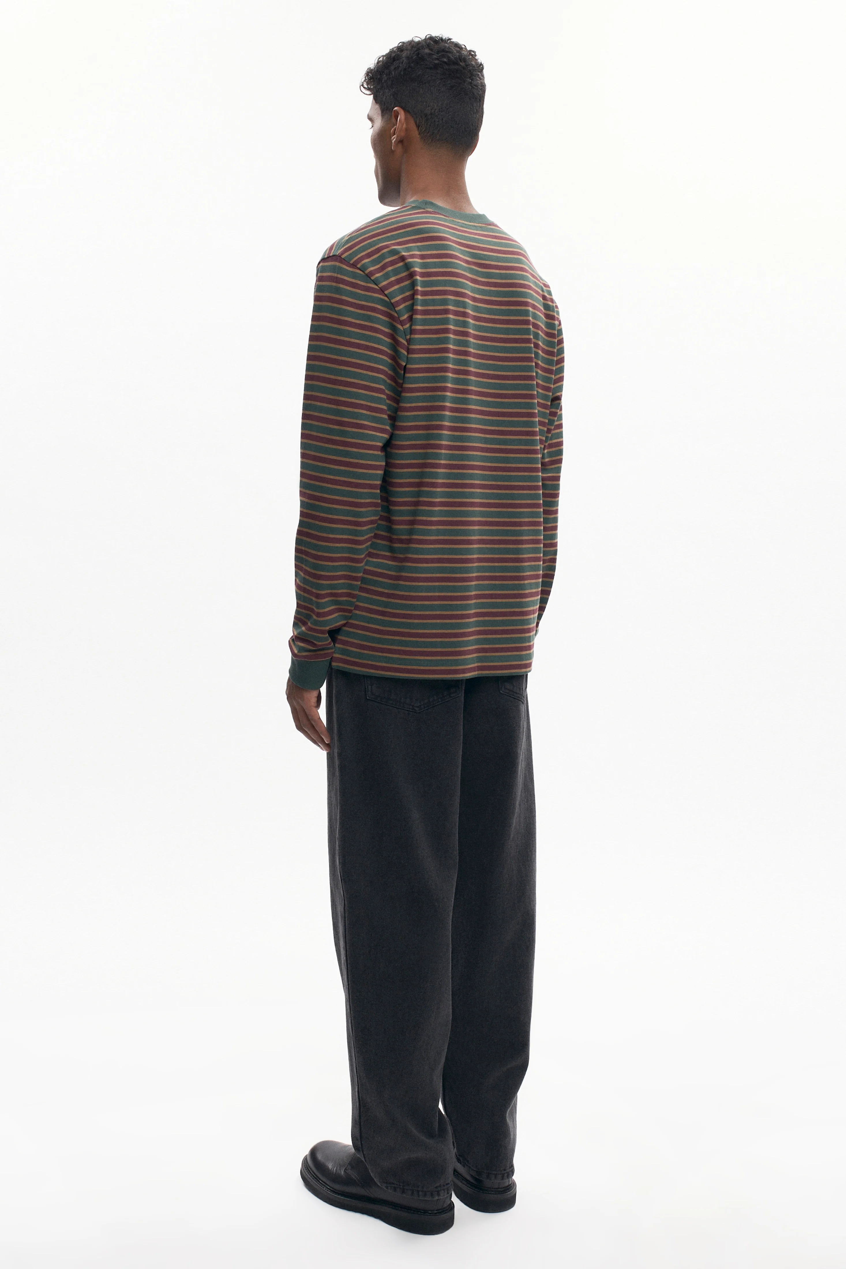 Men's Midweight Longsleeve in Bottle Green/Plum/Otter - Image 6
