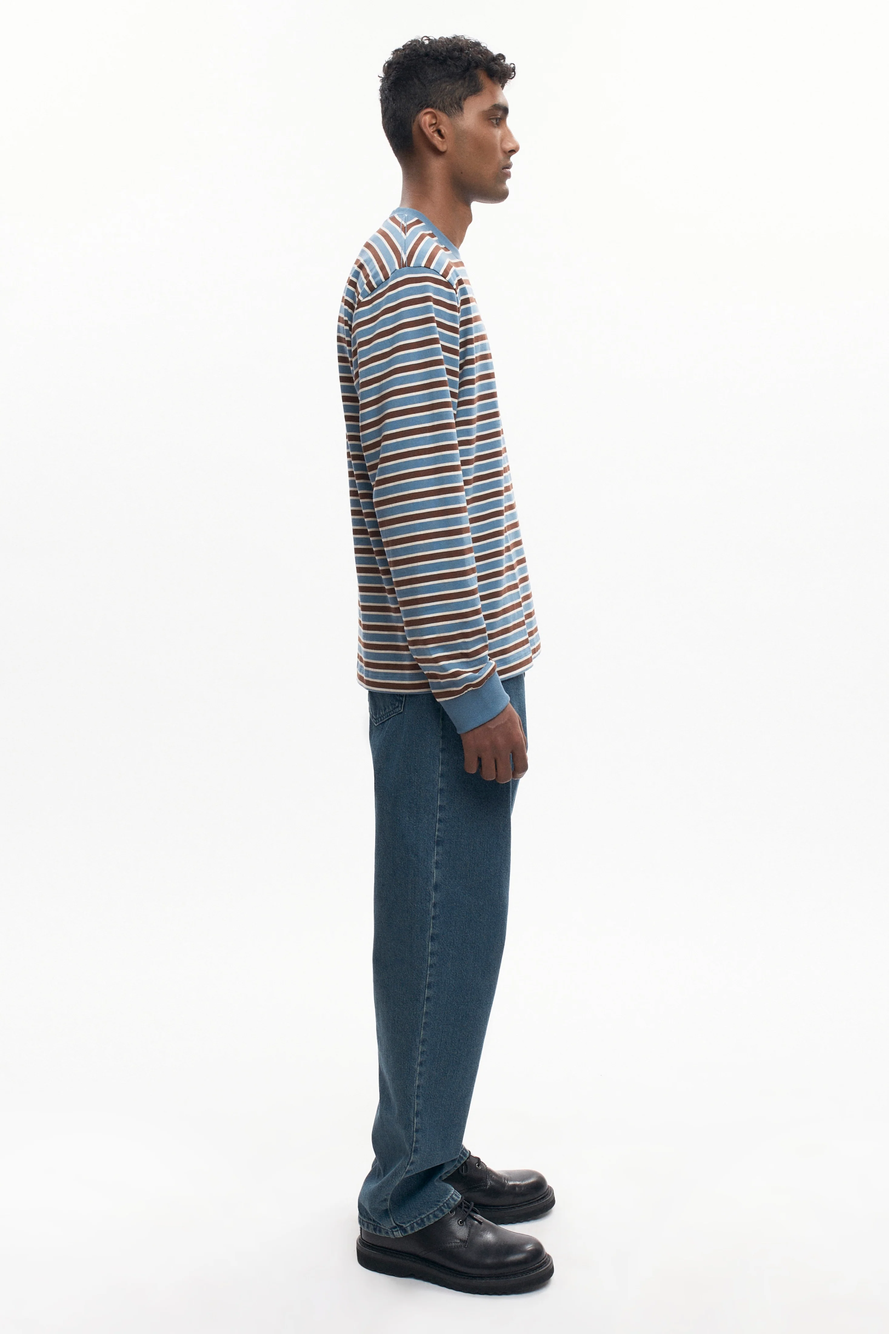 Men's Midweight Longsleeve in Delta/Cocoa/Natural - Image 6