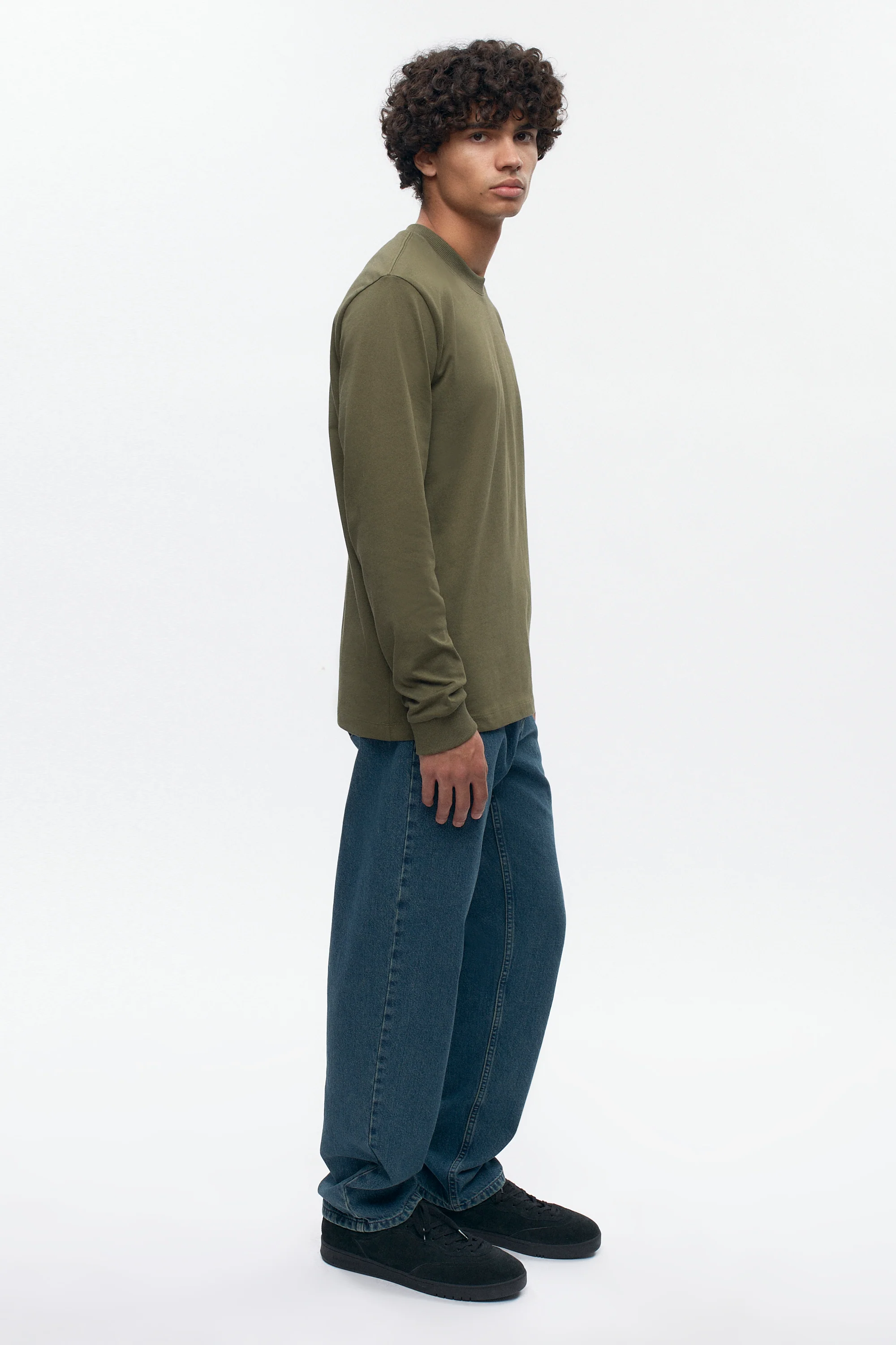 Men's Midweight Longsleeve in Olive - Image 2