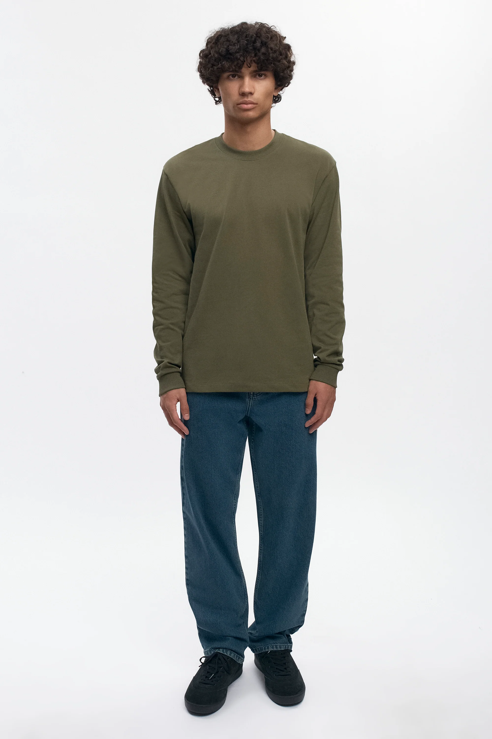 Men's Midweight Longsleeve in Olive - Image 5