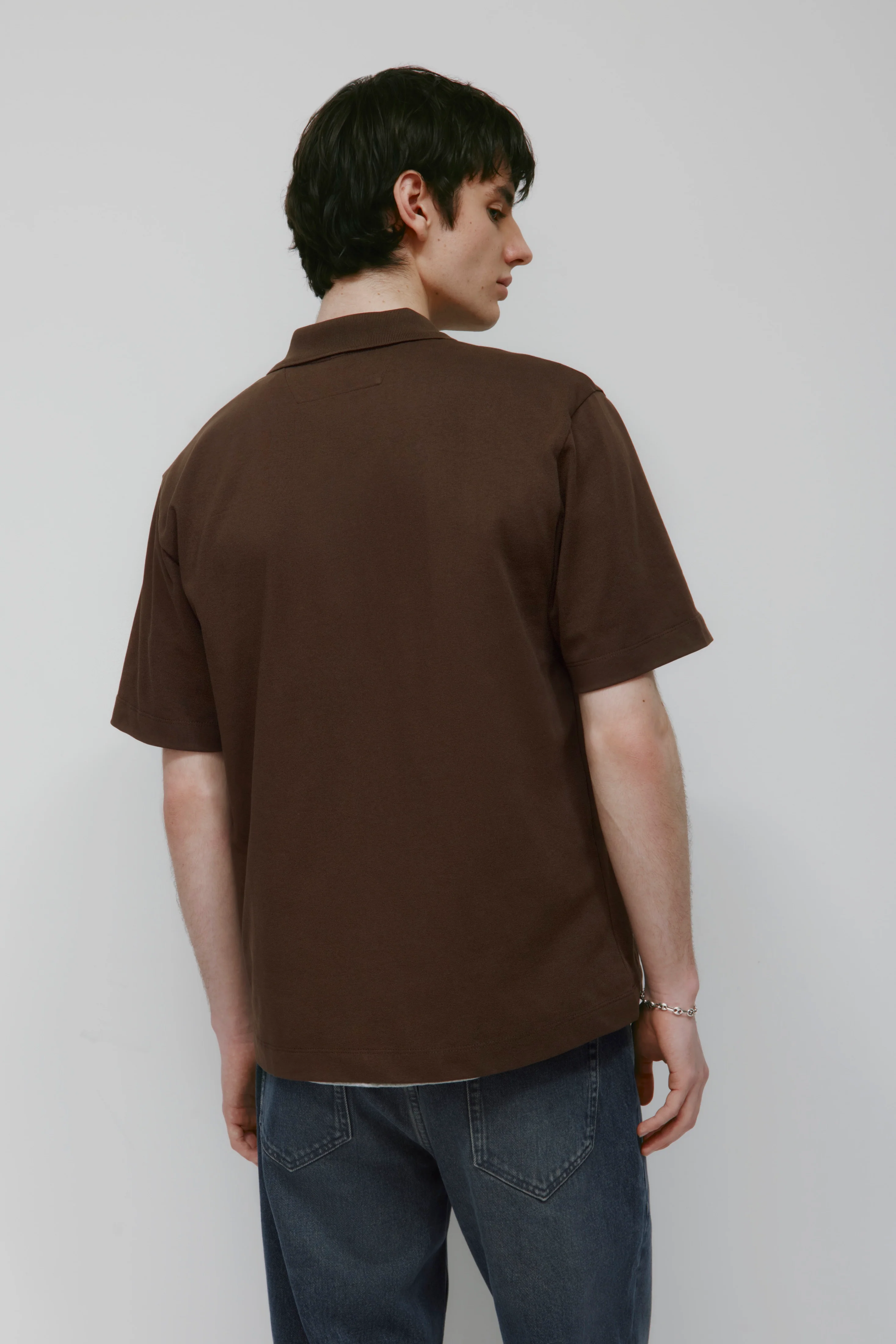 Men's Midweight Polo in Walnut - Image 4
