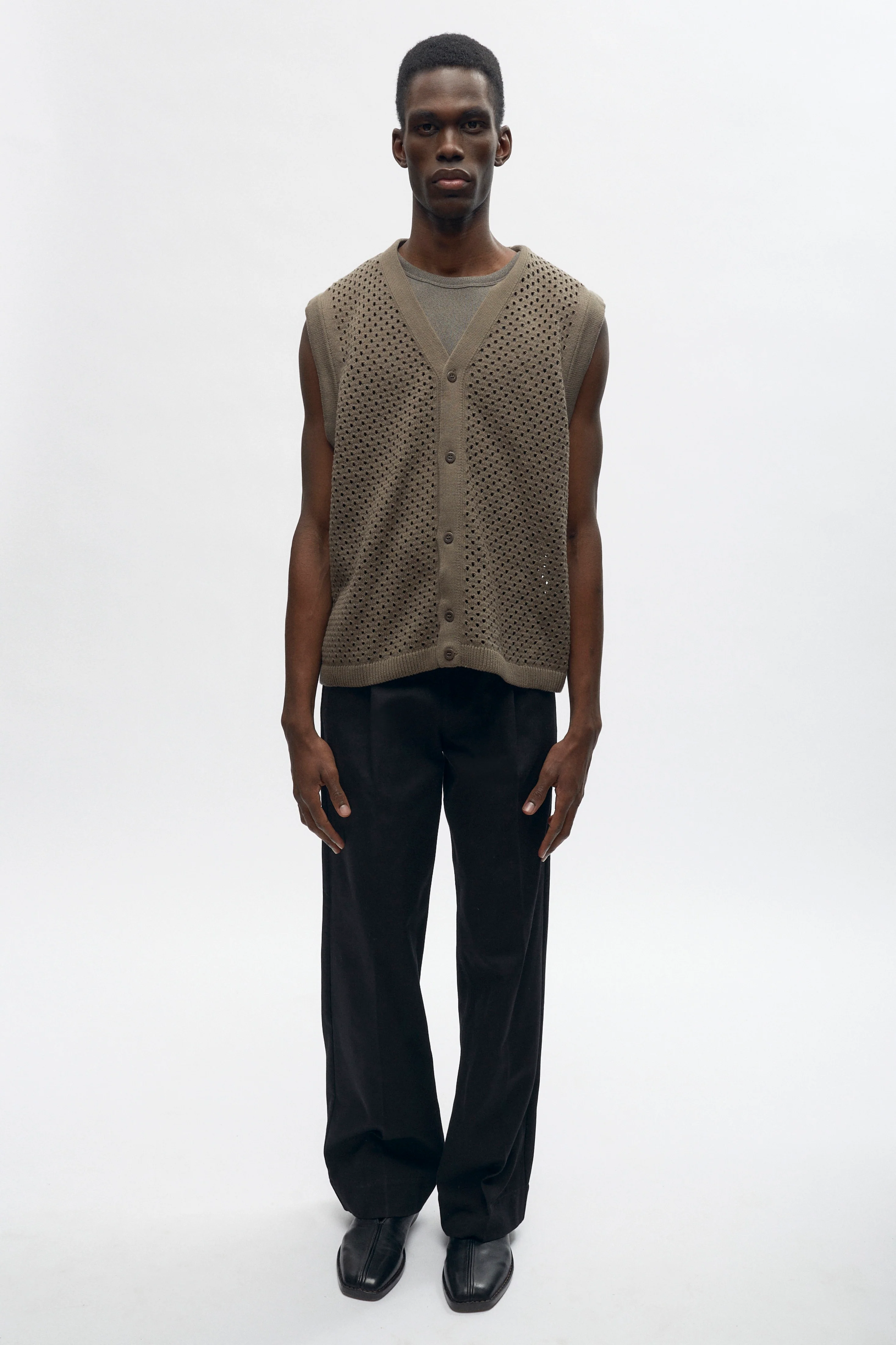 Mina Vest in Dark Taupe - Image 3