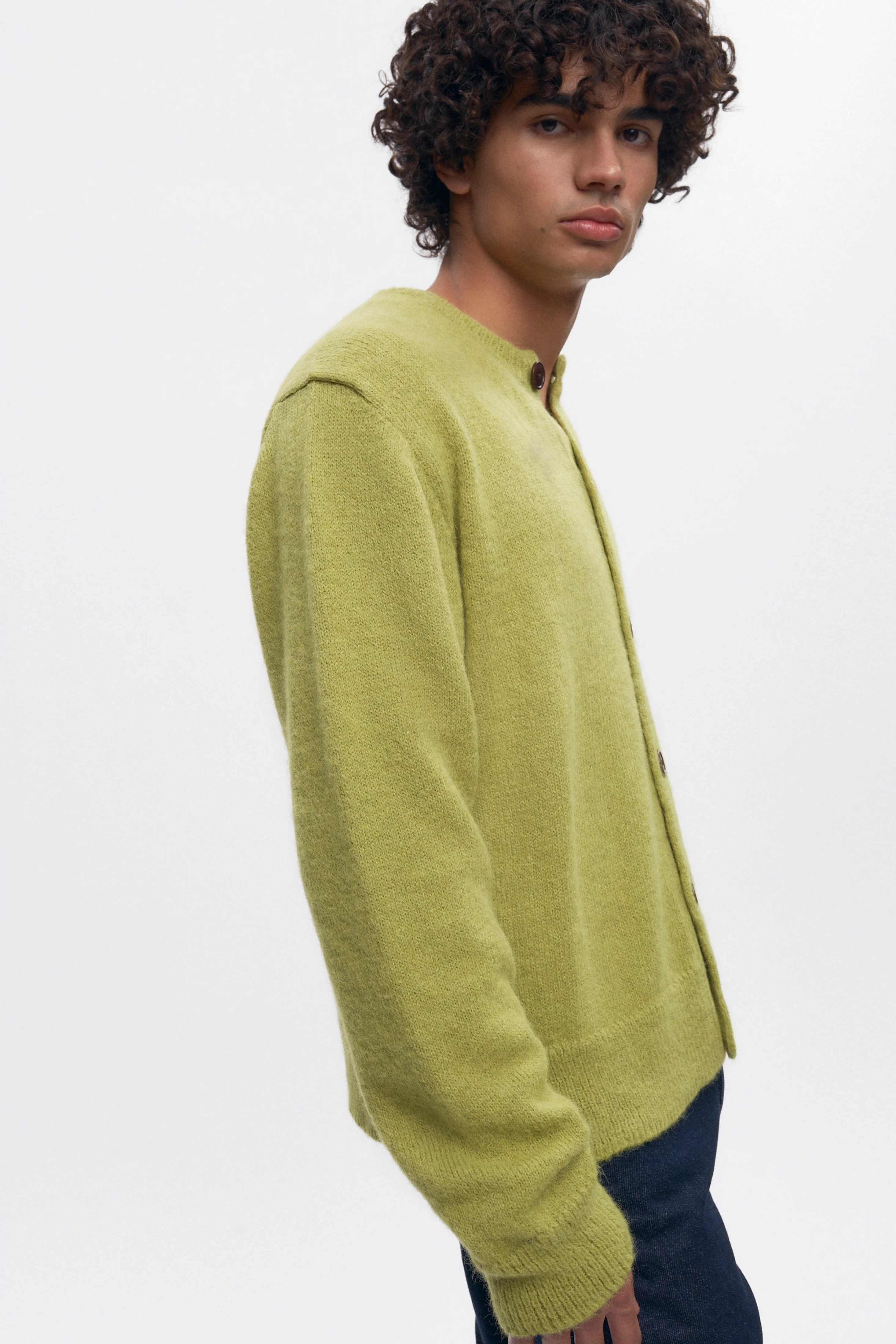 Men's Noor Fuzzy Cardigan in Hazel - Image 6