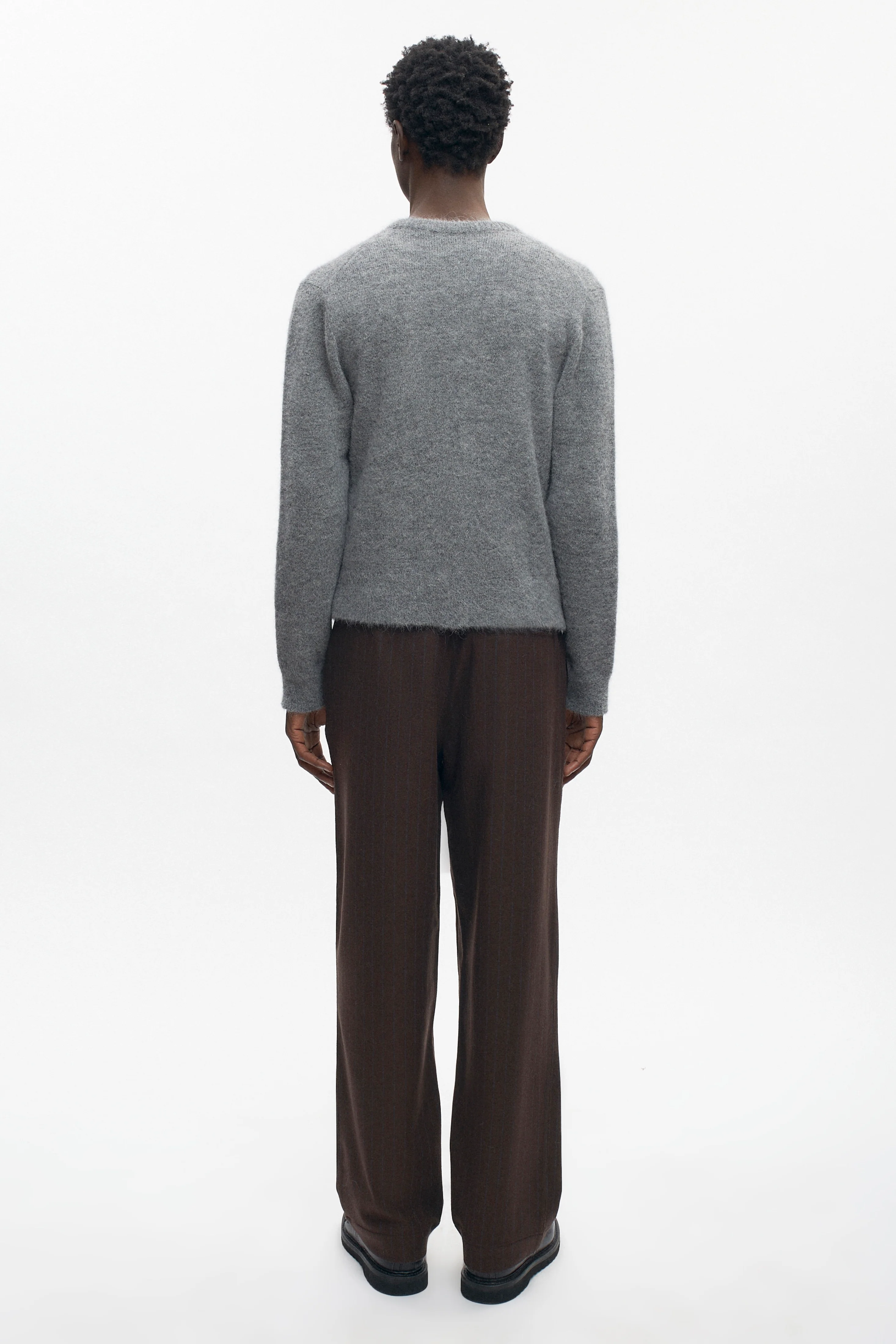 Men's Noor Fuzzy Cardigan in Medium Grey - Image 6