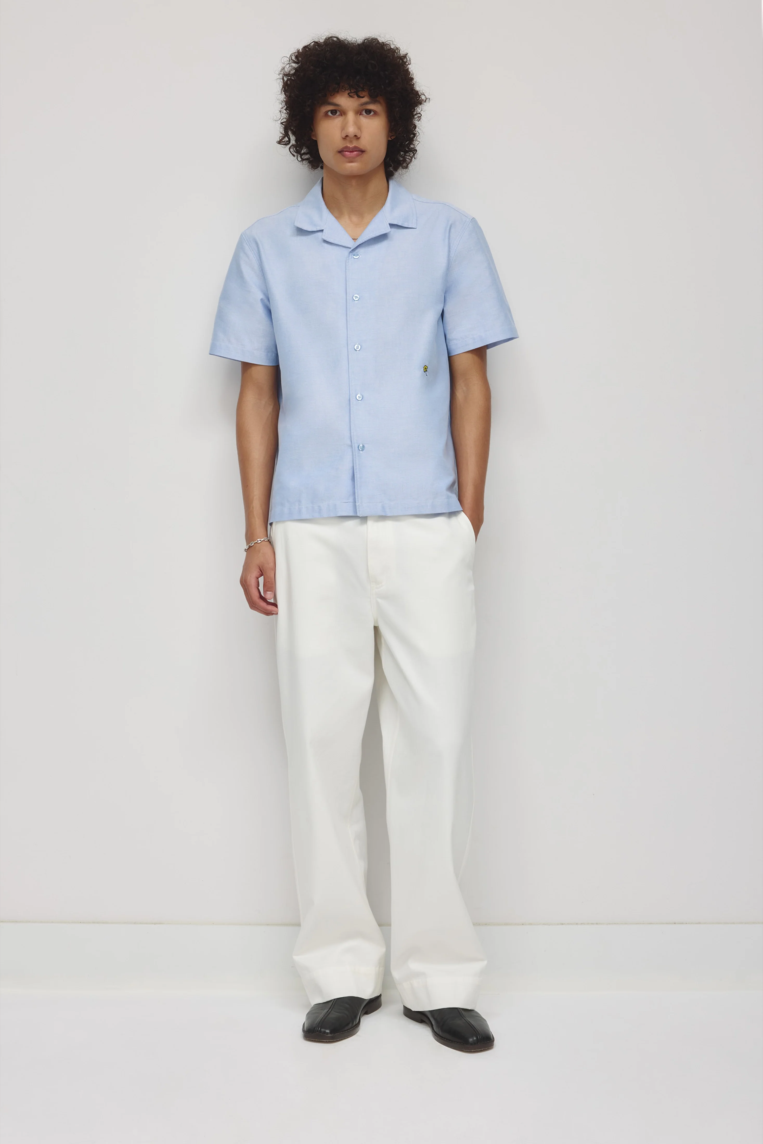 Men's Oxford Camp Shirt in Oxford Blue - Image 3