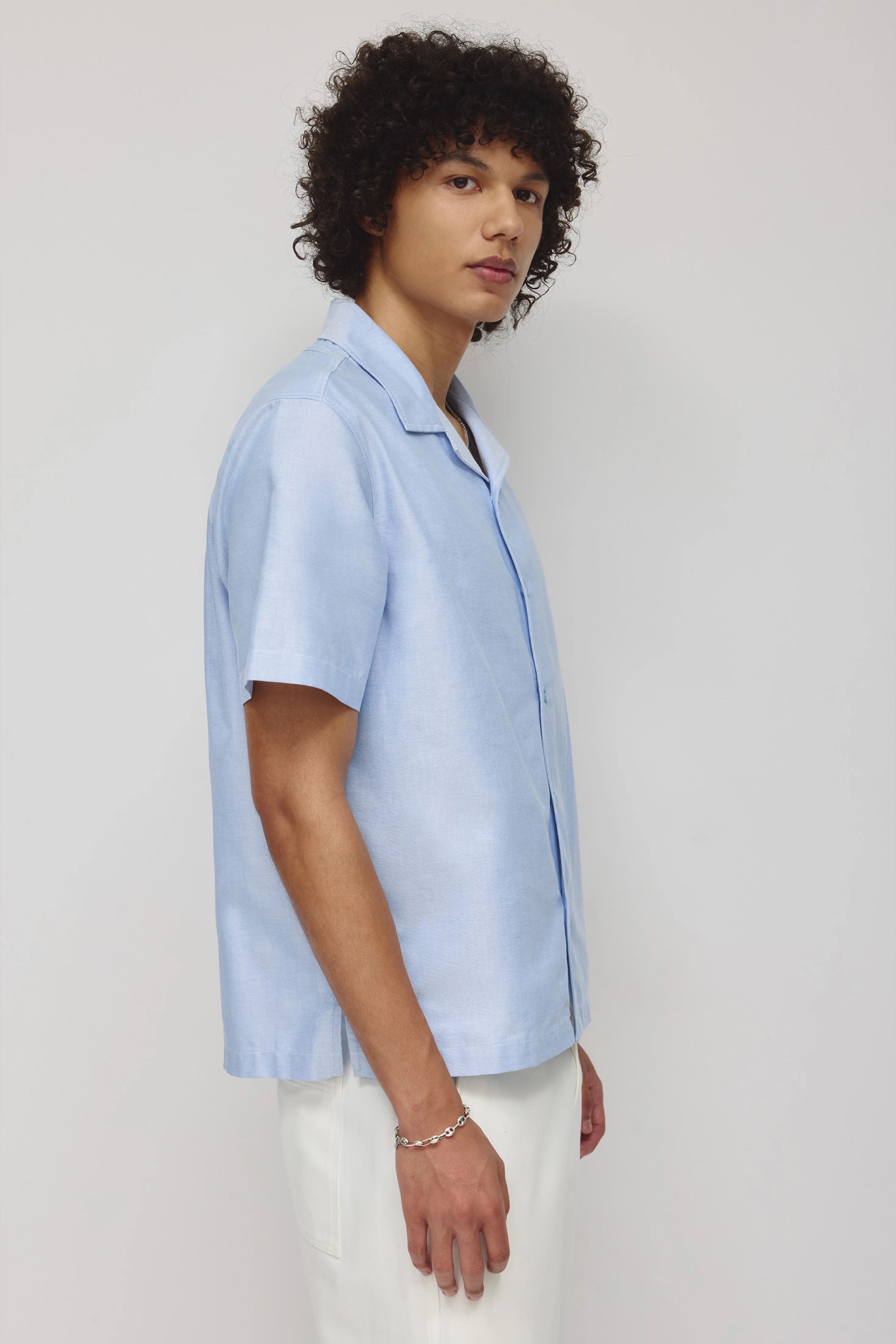 Men's Oxford Camp Shirt in Oxford Blue - Image 4