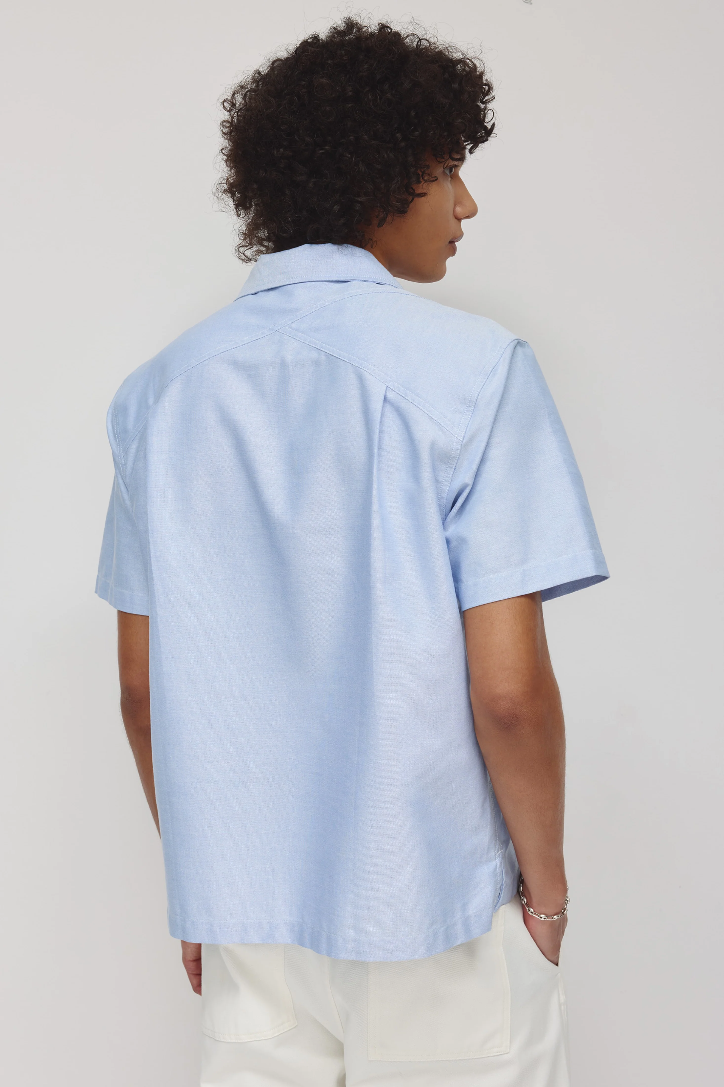 Men's Oxford Camp Shirt in Oxford Blue - Image 5