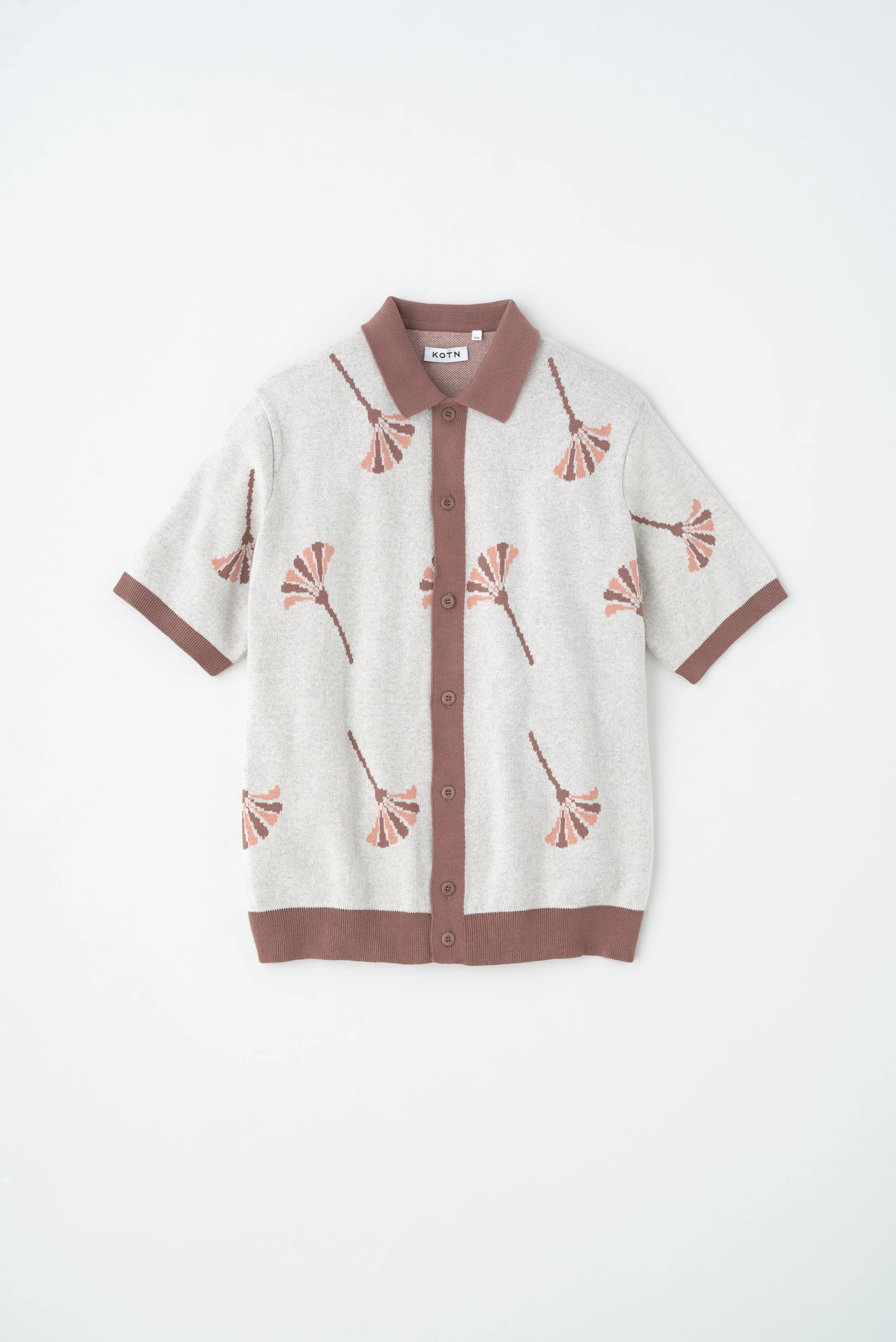Ramzy Knit Shirt in Acorn/Oat Melange - Image 6