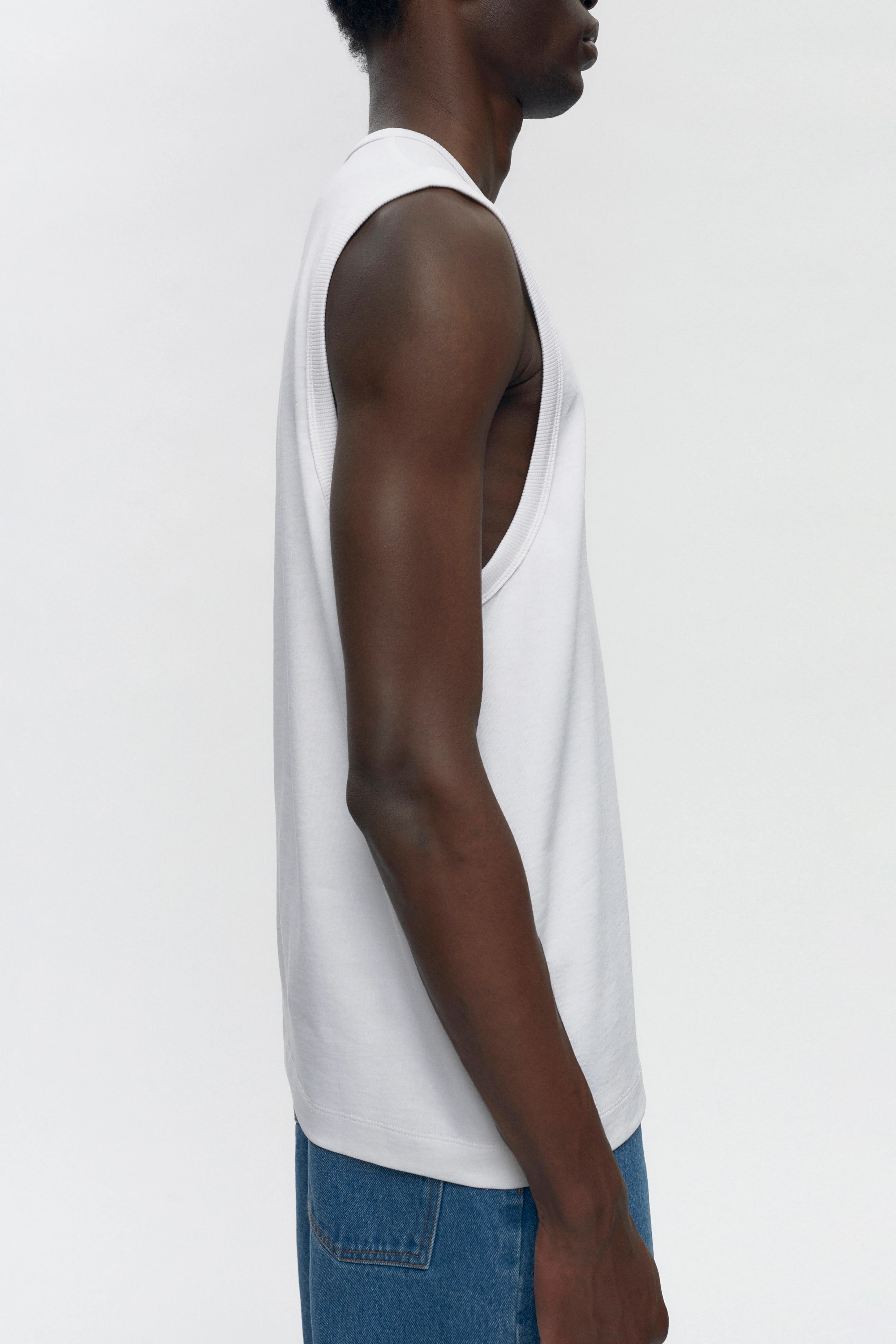Men's Relaxed Tank in White - Image 2