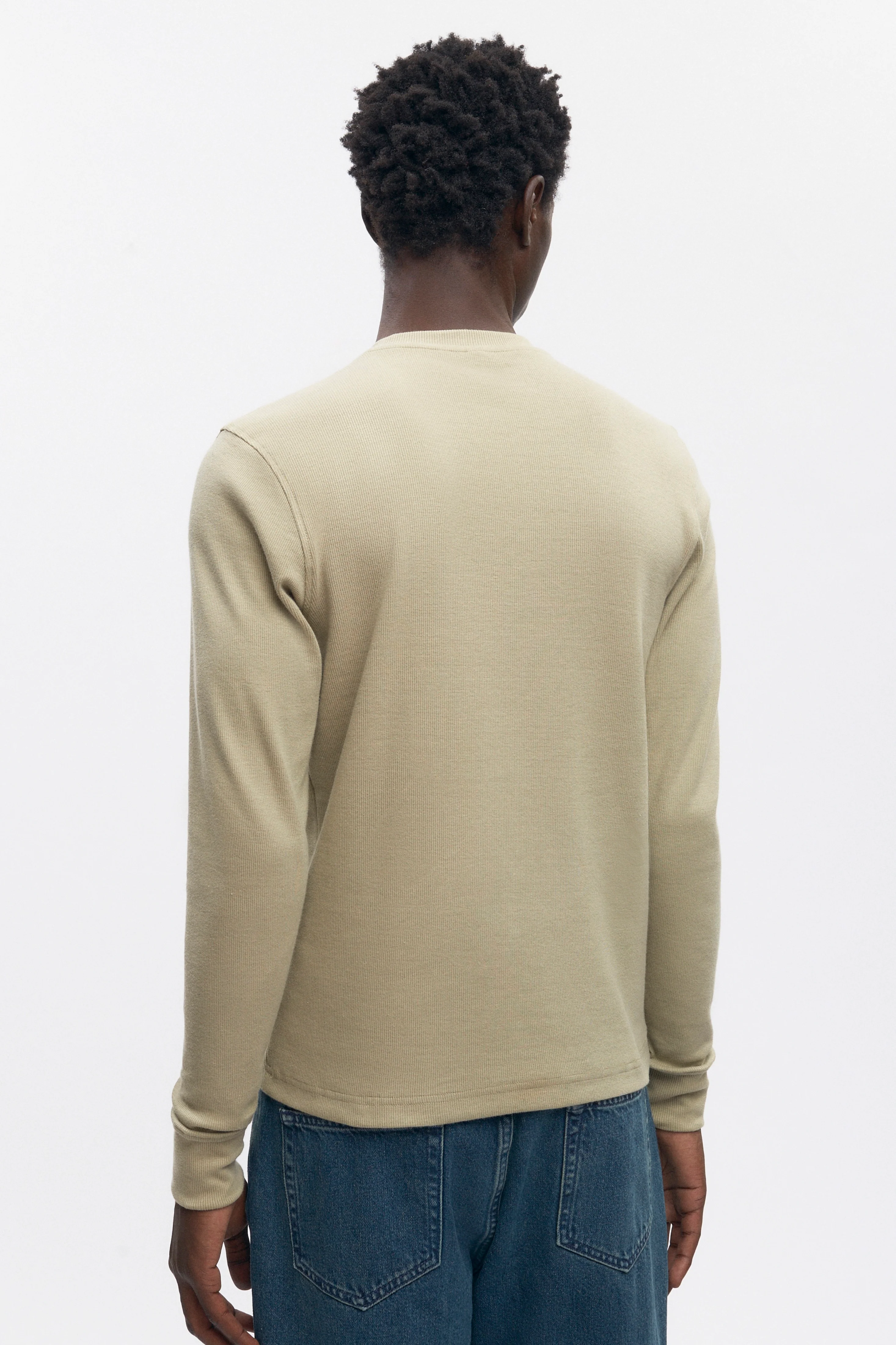 Men's Rib Henley in Desert - Image 4