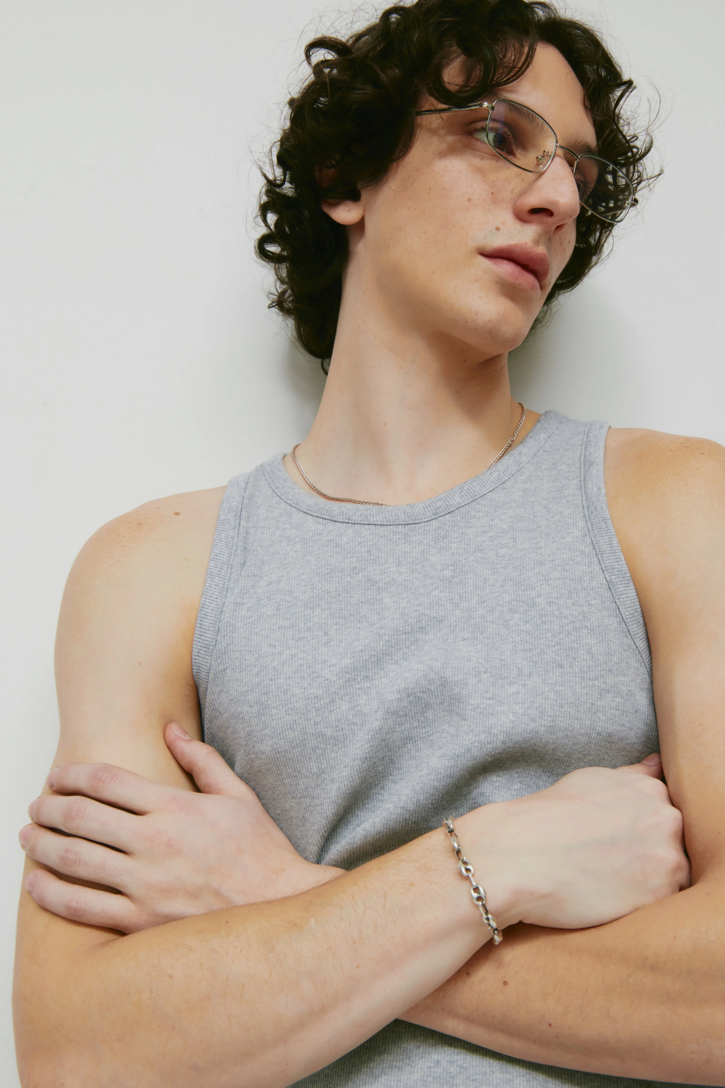 Men's Rib Tank in Heather Grey - Image 5