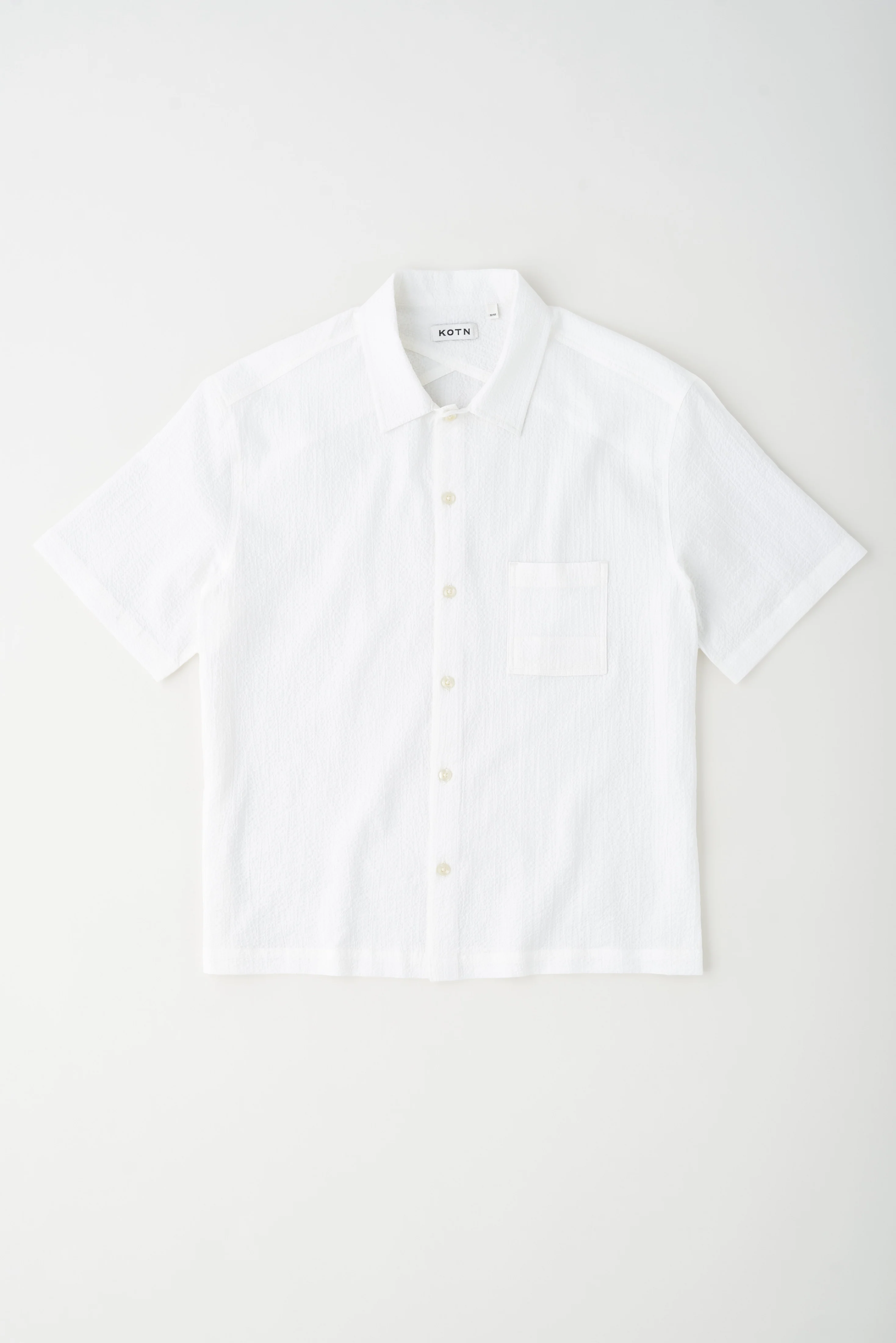 Men's Seersucker Shirt in White - Image 6