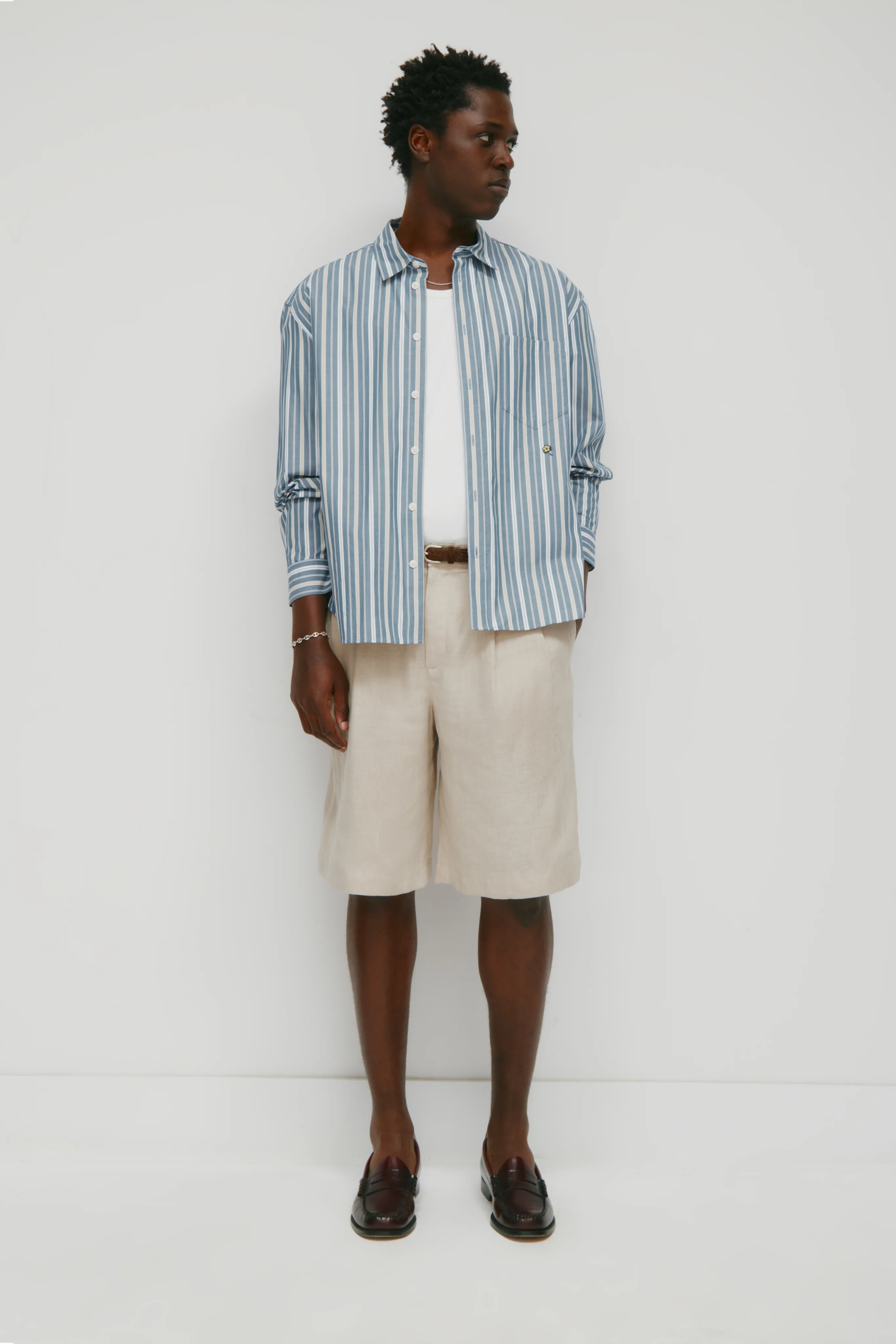 Men's Sila Linen Short in Stone