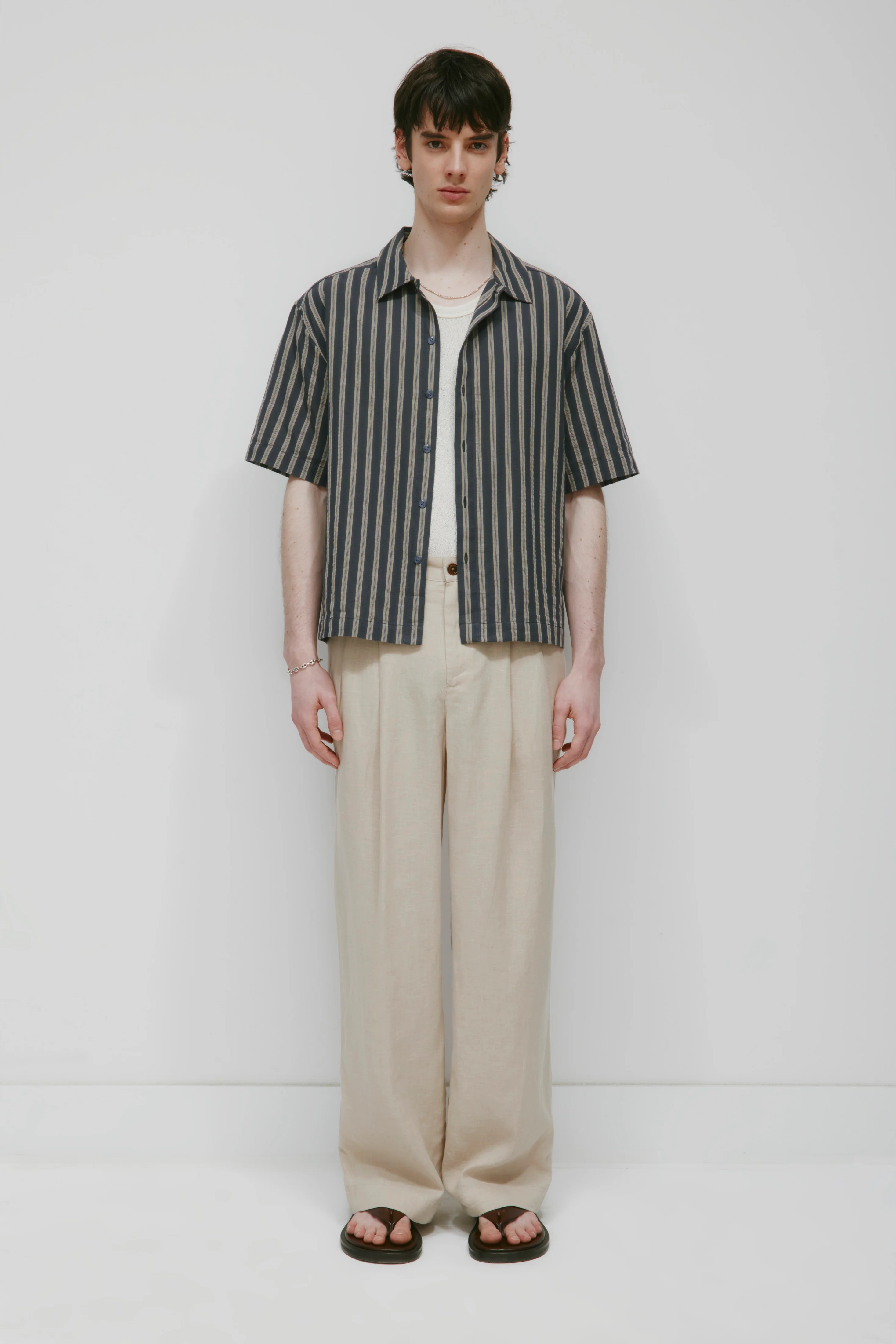 Men's Sila Linen Trouser in Stone