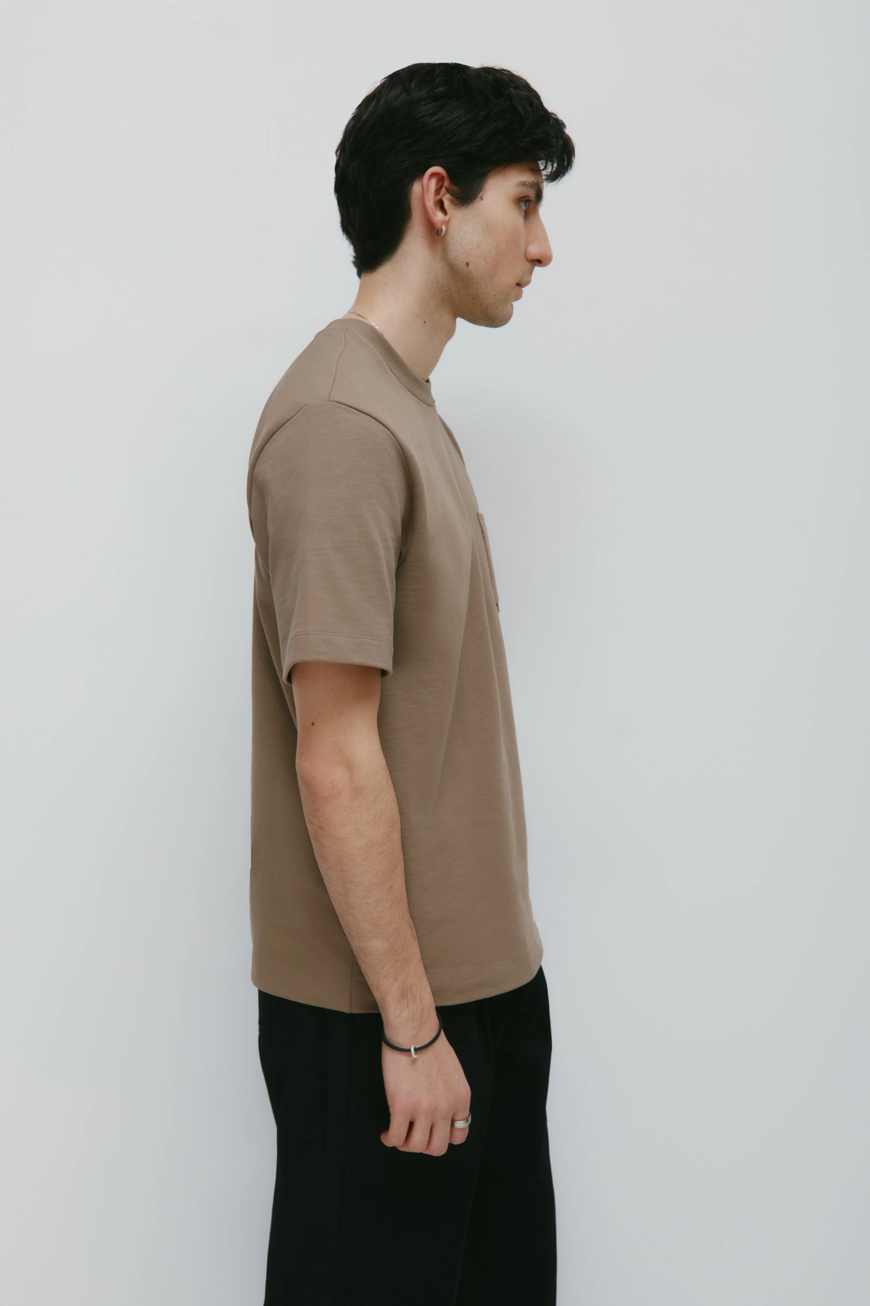 Men's Slub Pocket Tee in Taupe - Image 3