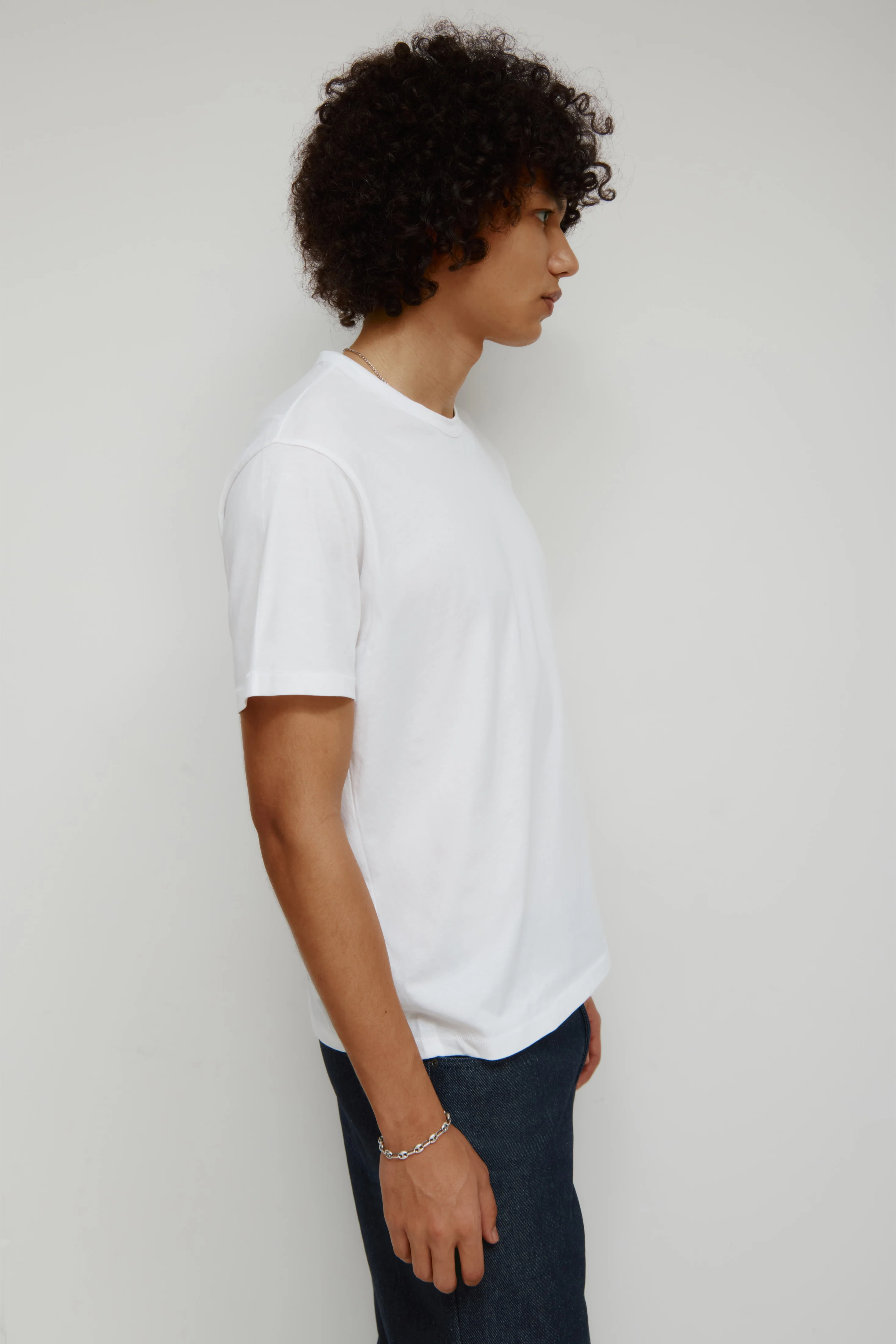 Men's Superfine Crew in White - Image 3