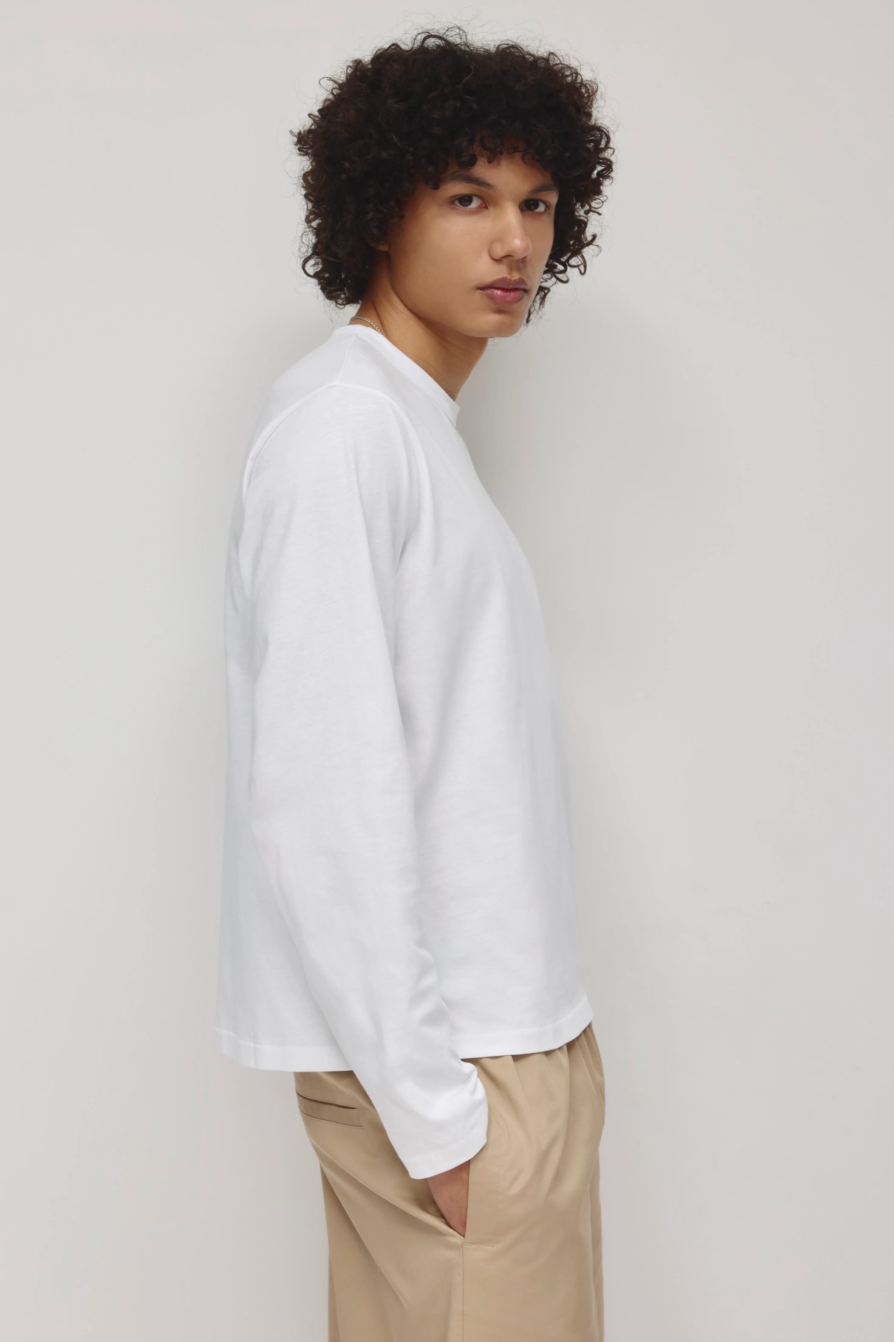 Men's Superfine Longsleeve in White - Image 3