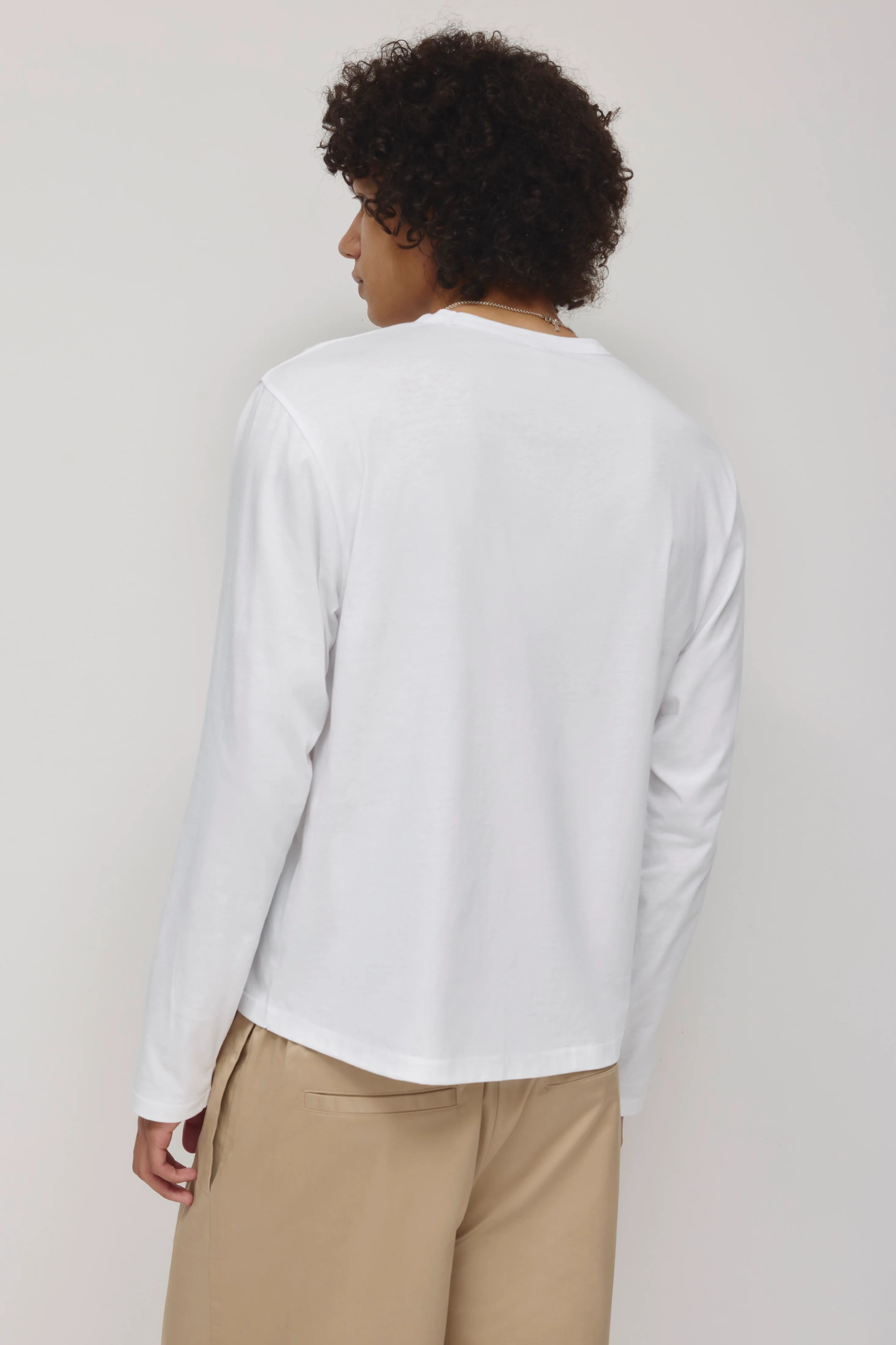 Men's Superfine Longsleeve in White - Image 4