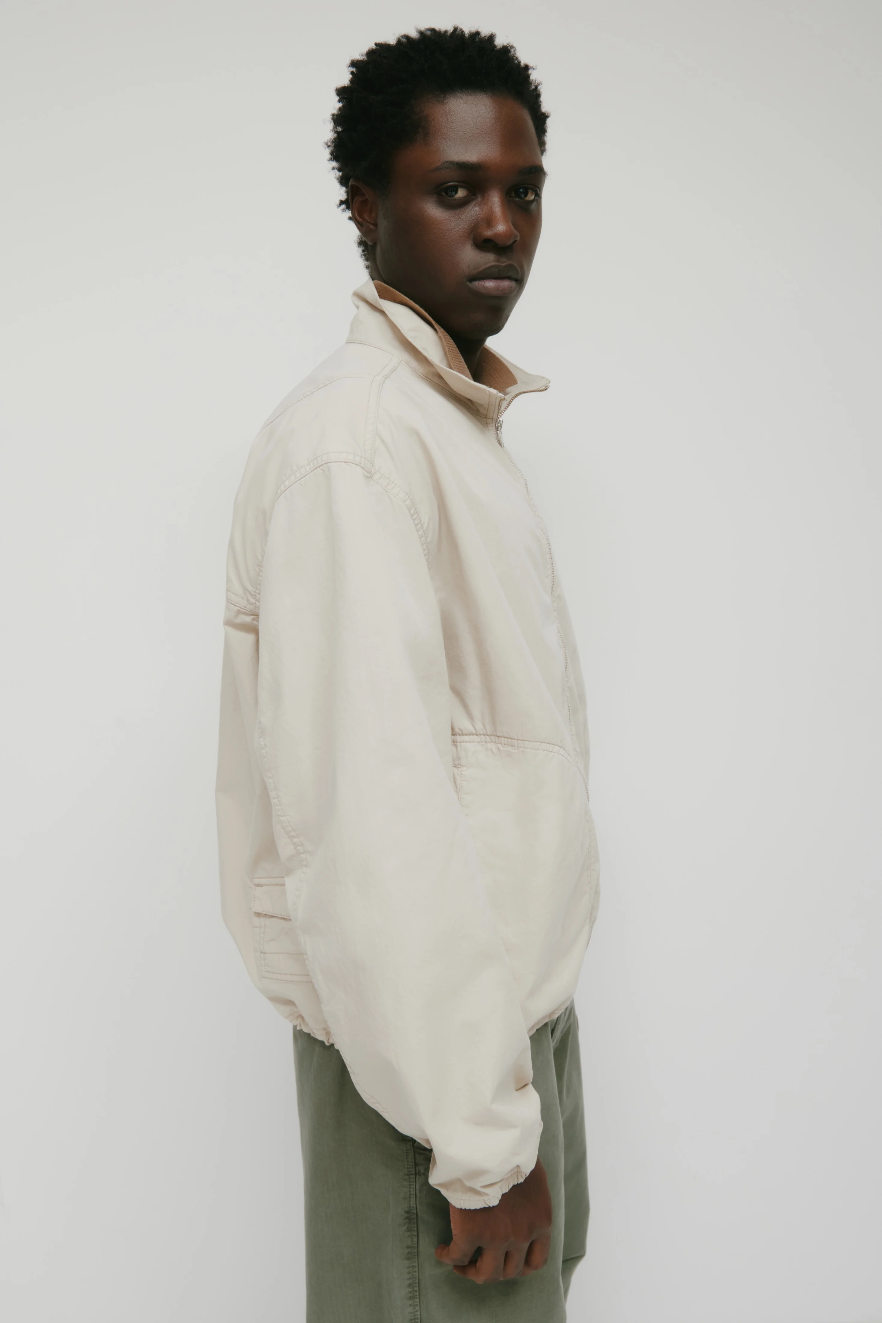Men's Tefnut Stand Collar Jacket in Stone - Image 6