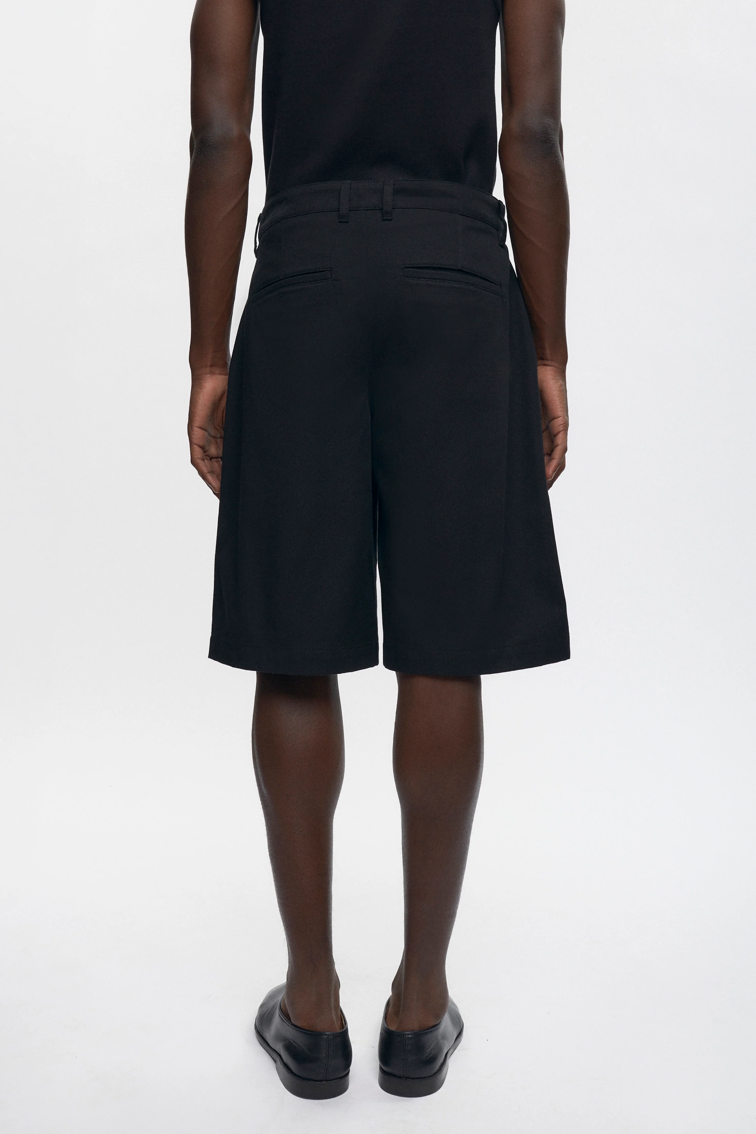Twill Bermuda Shorts in Black - Image 3