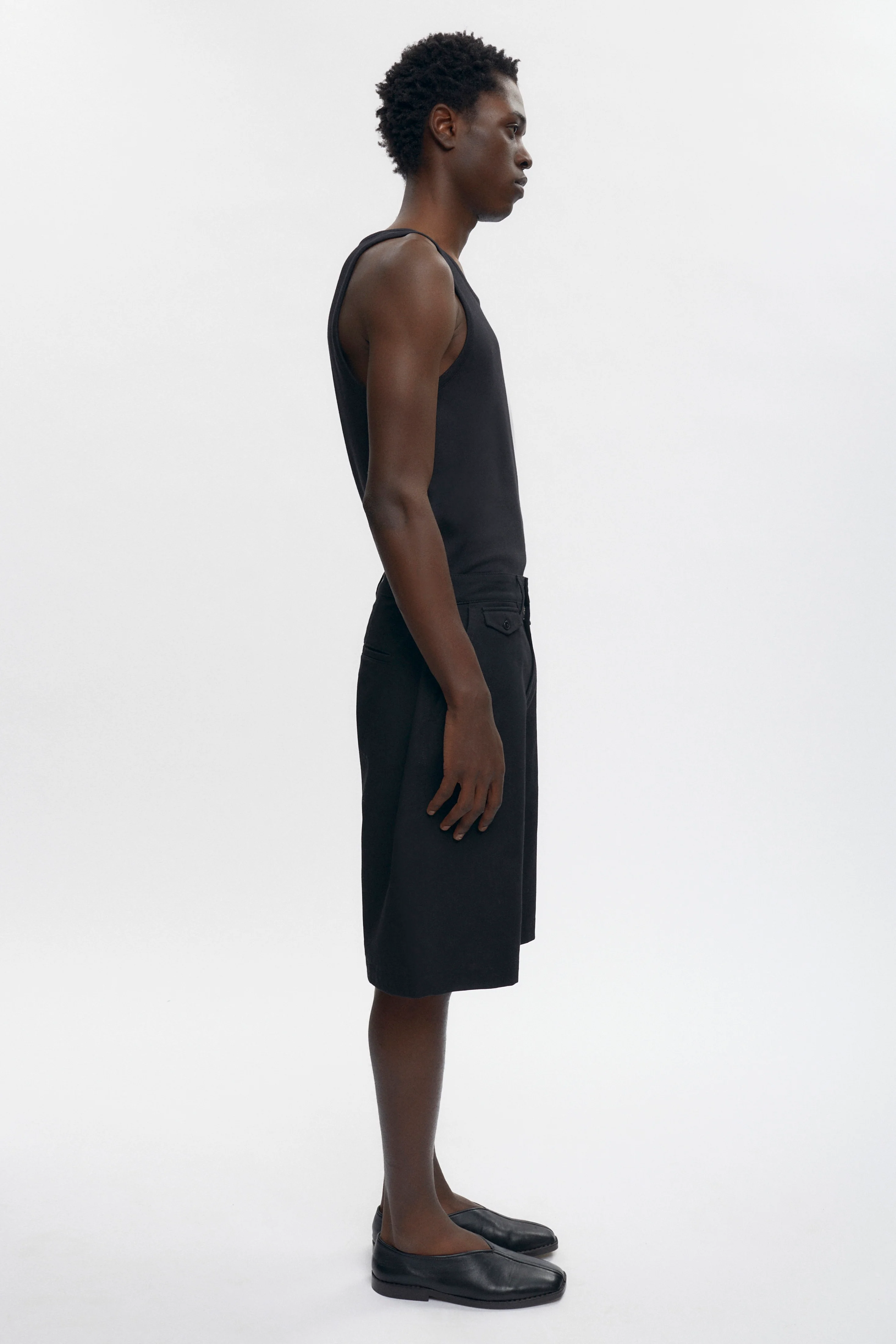 Twill Bermuda Shorts in Black - Image 4