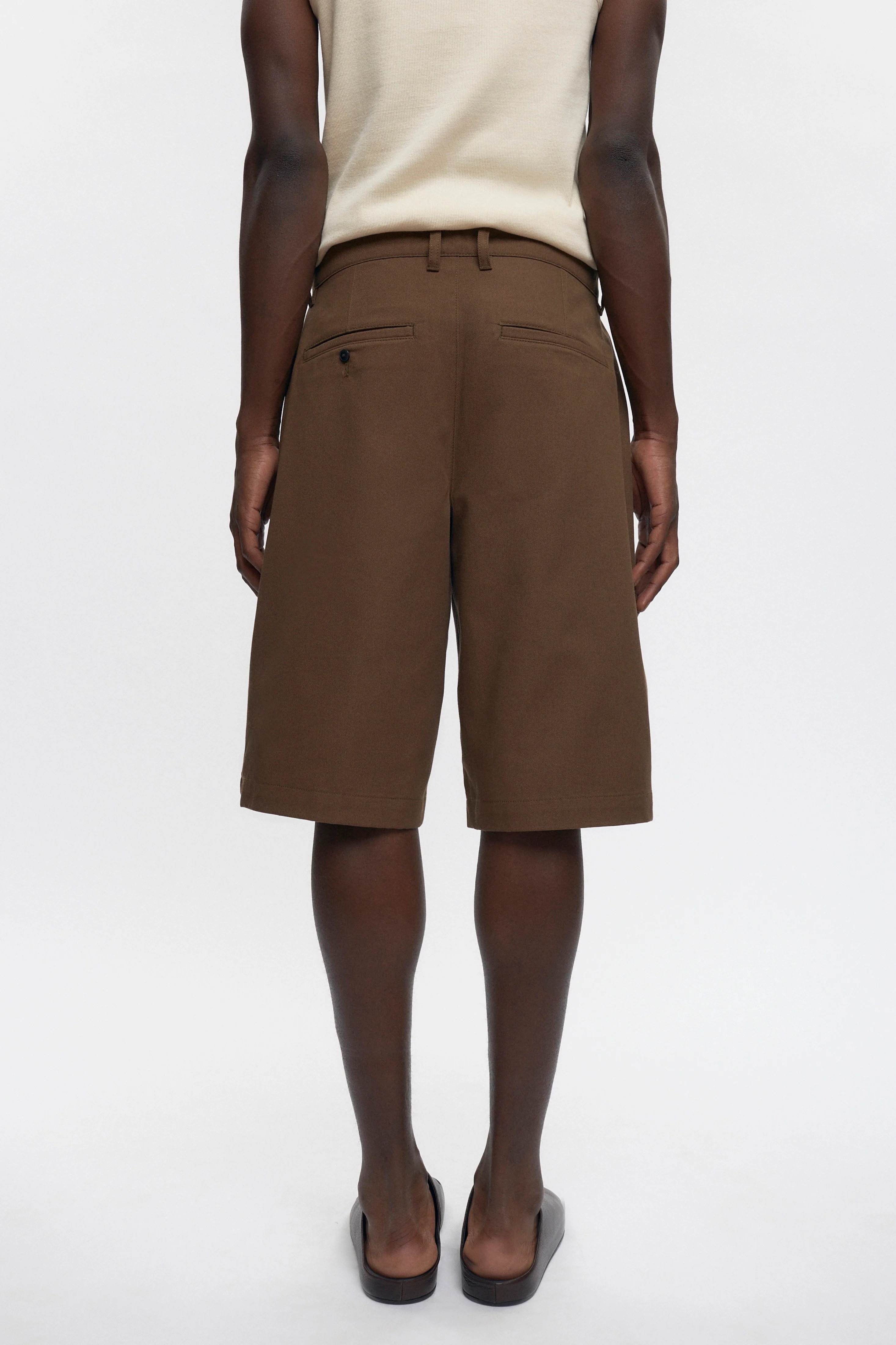 Twill Bermuda Shorts in Walnut - Image 4