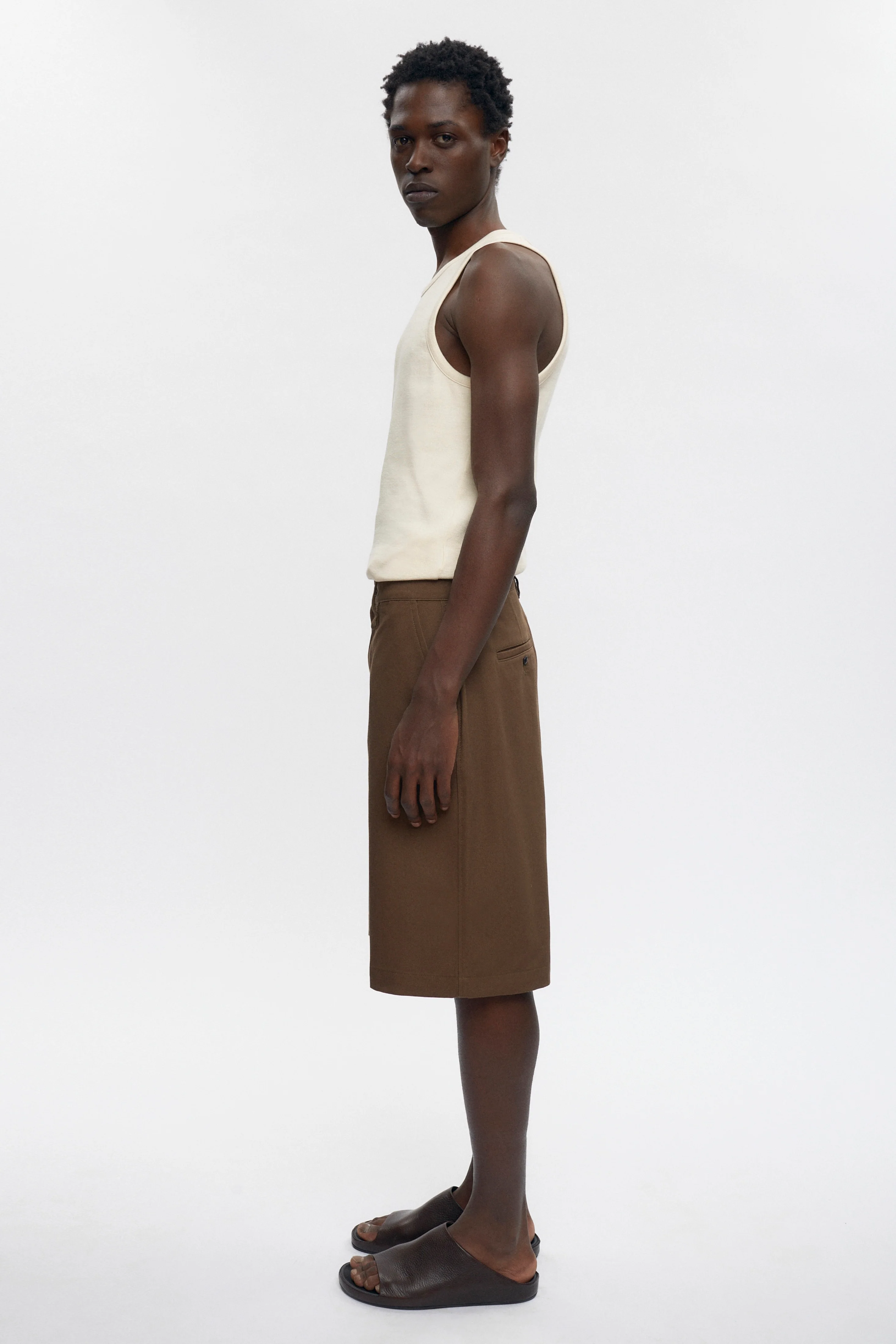 Twill Bermuda Shorts in Walnut - Image 5