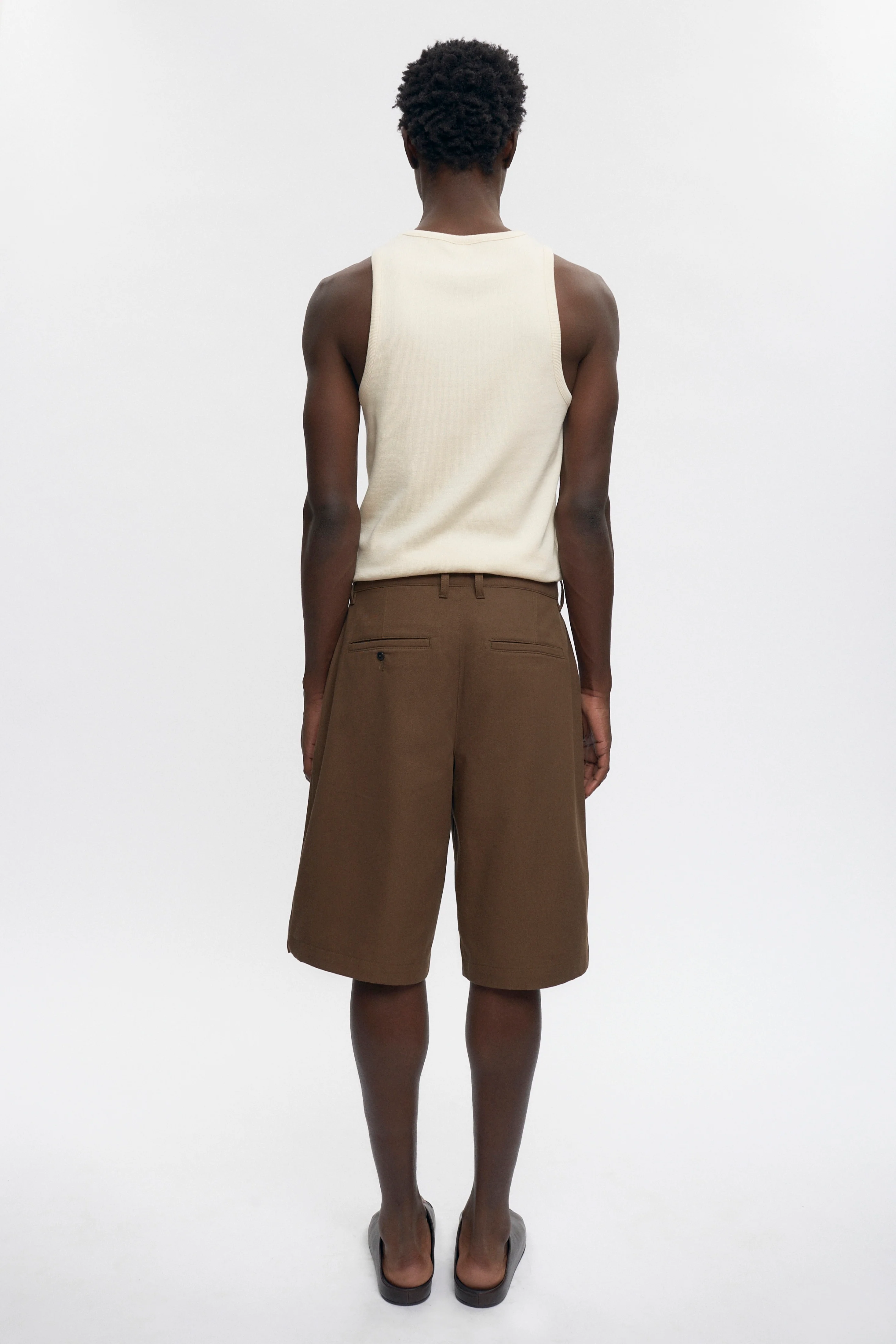 Twill Bermuda Shorts in Walnut - Image 6