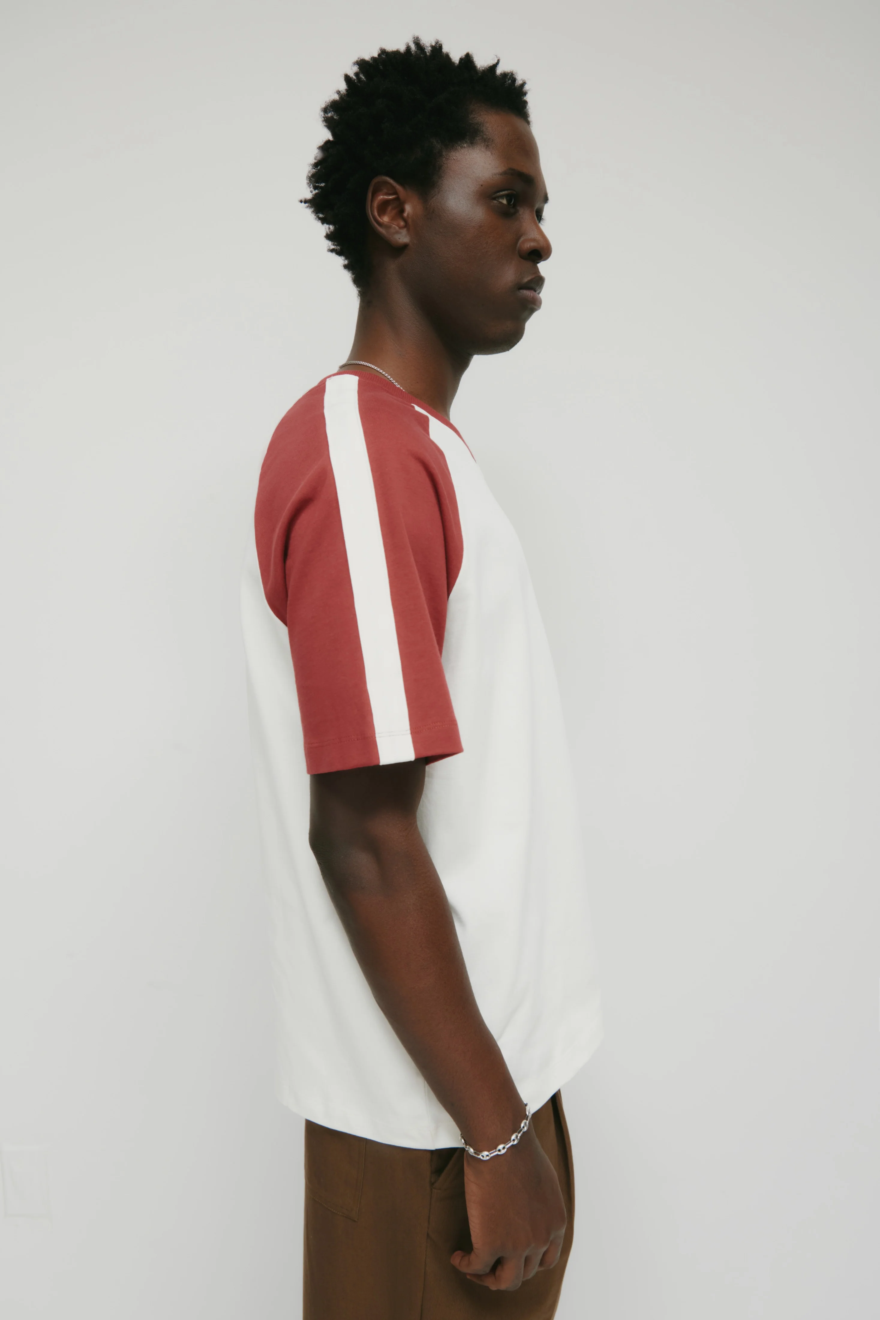 Men's Varsity V-Neck in Marshmallow/Yakimo - Image 3