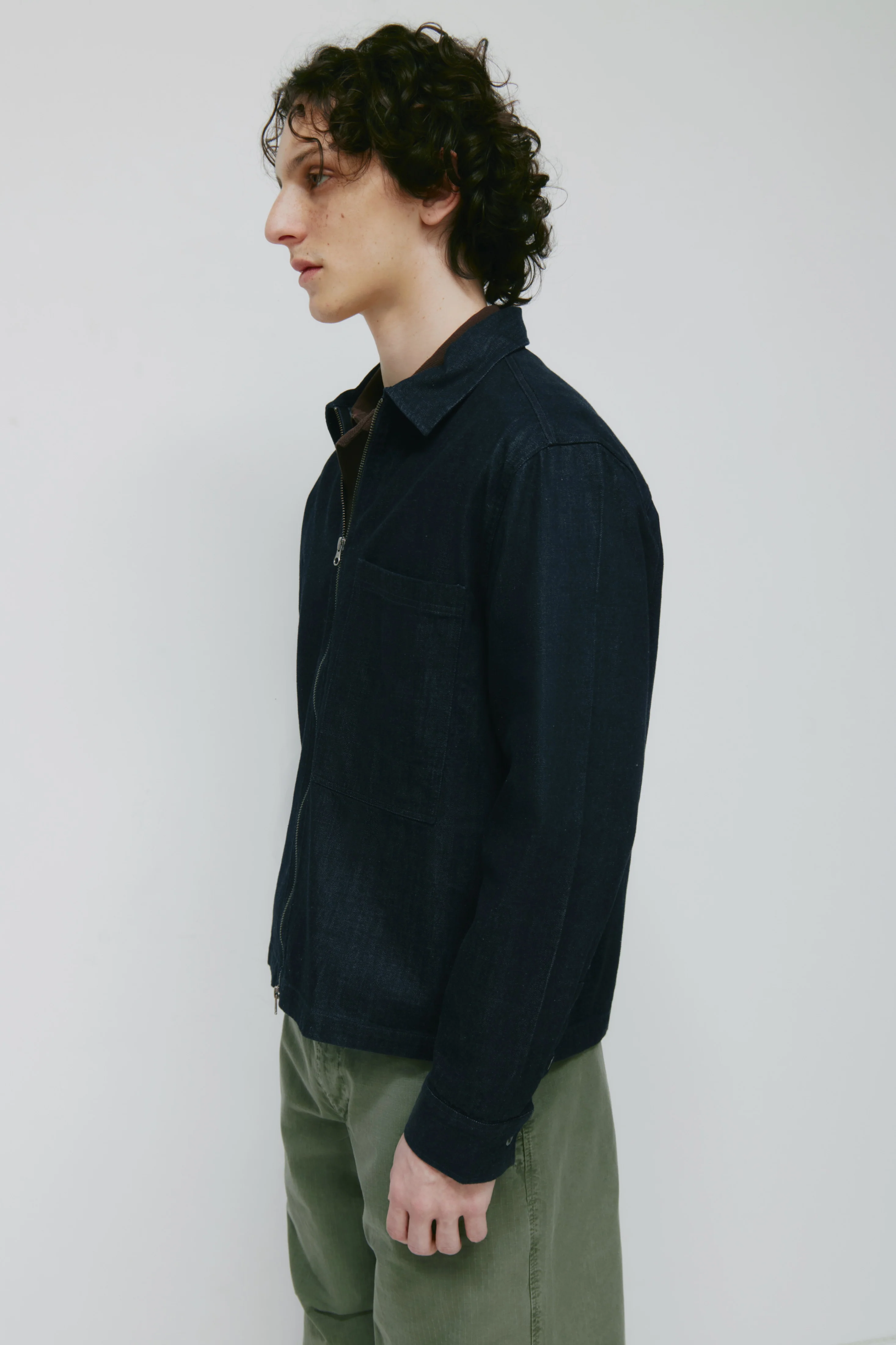 Men's Yafi Zip Shirt in Rinse - Image 4