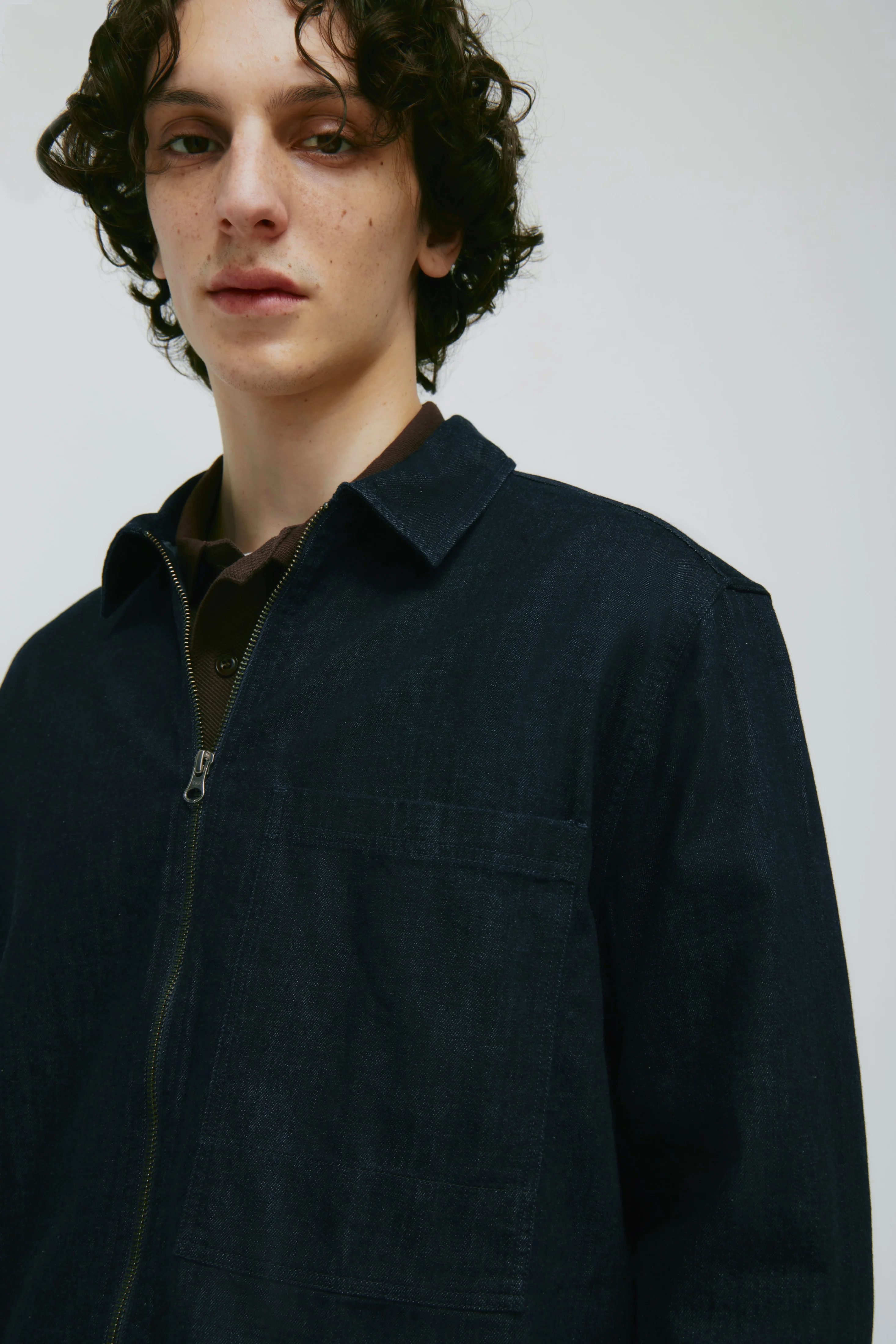 Men's Yafi Zip Shirt in Rinse - Image 5